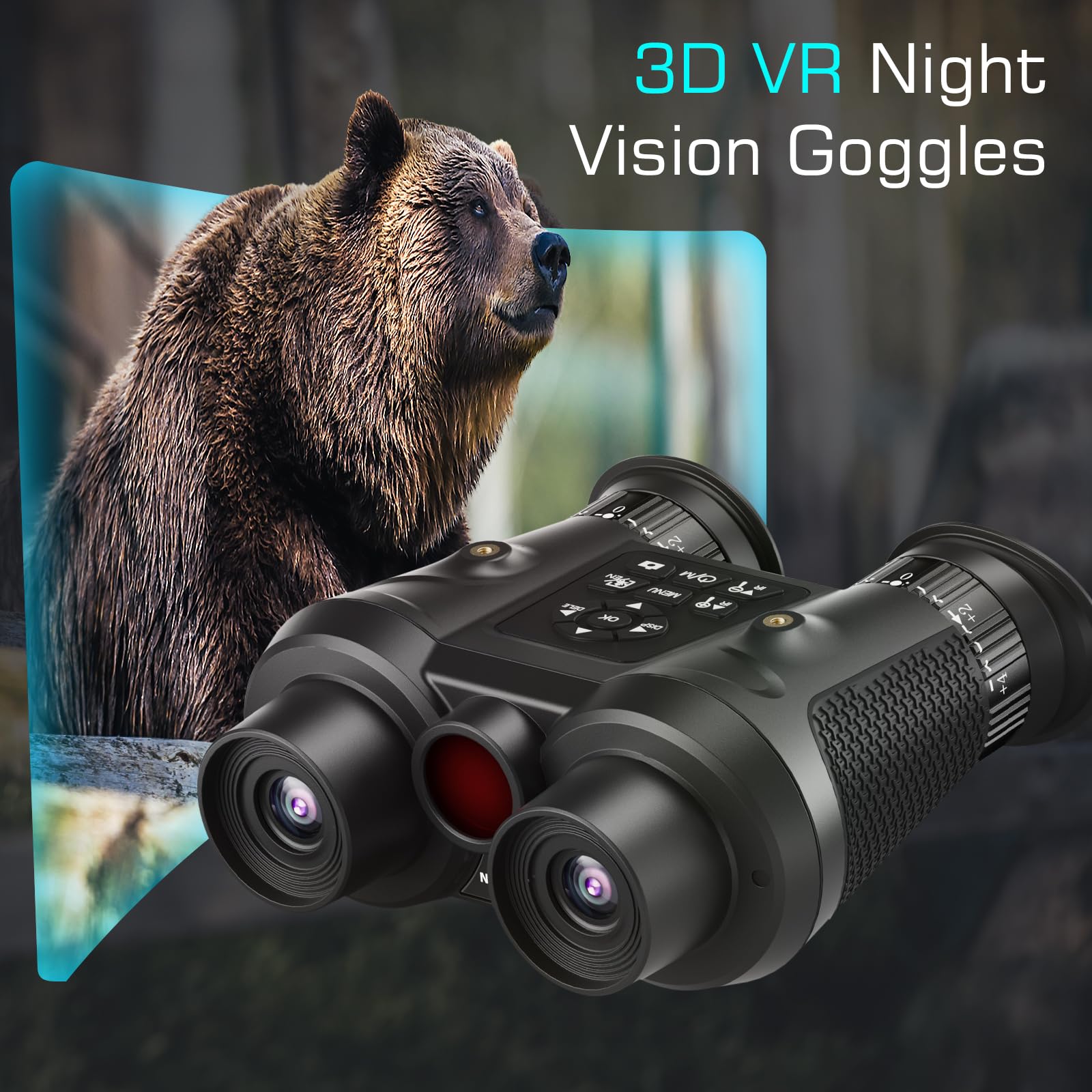 Night Vision Goggles,8K Uhd Night Vision Binoculars For Adults,3D Vr Infrared Night Vision Goggles,Rechargeable,Support Synthesi