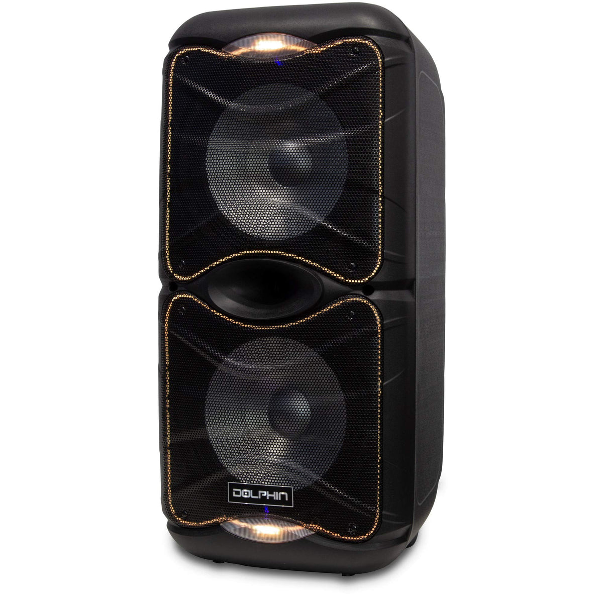 Dolphin Sp 212Rbt Portable Bluetooth Party Speaker With Lights And Pa System With Expandable Battery