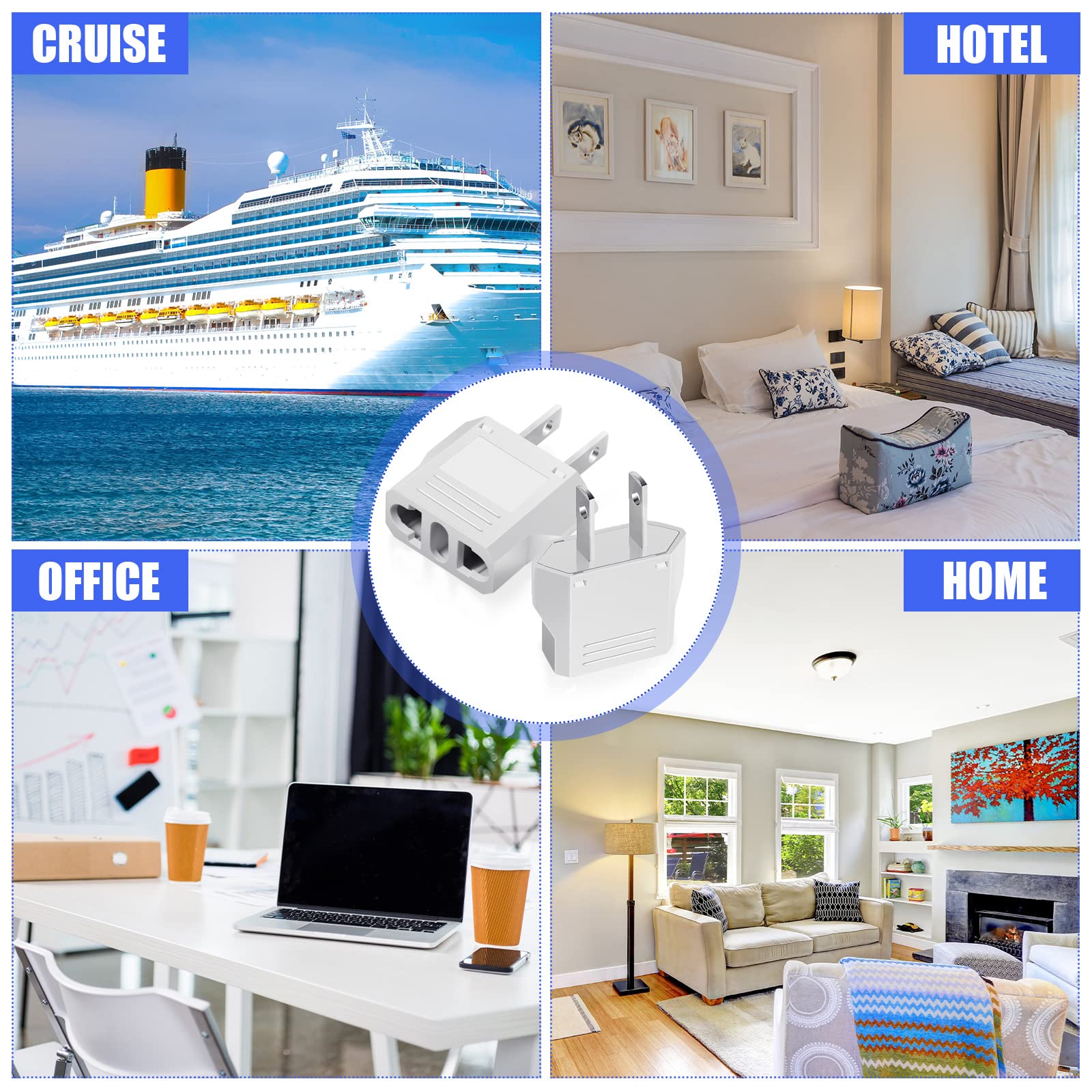 Eboot 20 Pack Eboot Europe To Usa Plug Adapter American Plug Adapters Converter Travel Voltage Converter Eu To Us Electrical Out