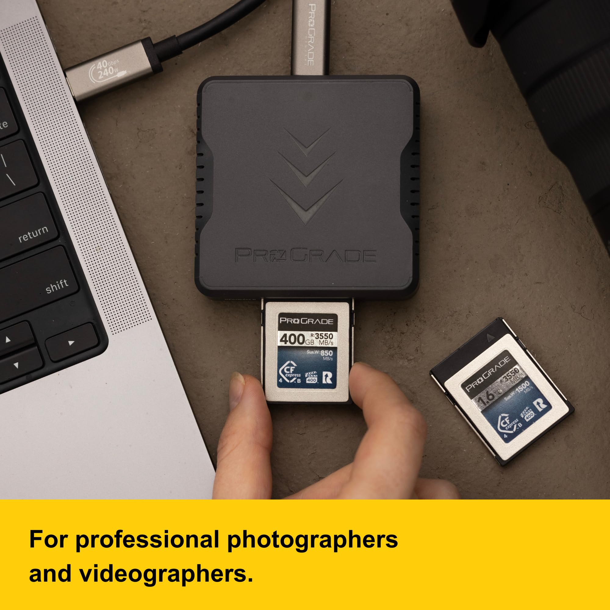 Cfexpress Type B Single-Slot Memory Card Reader By Prograde Digital | Usb 4.0 For Professional Filmmakers, Photographers, Conten