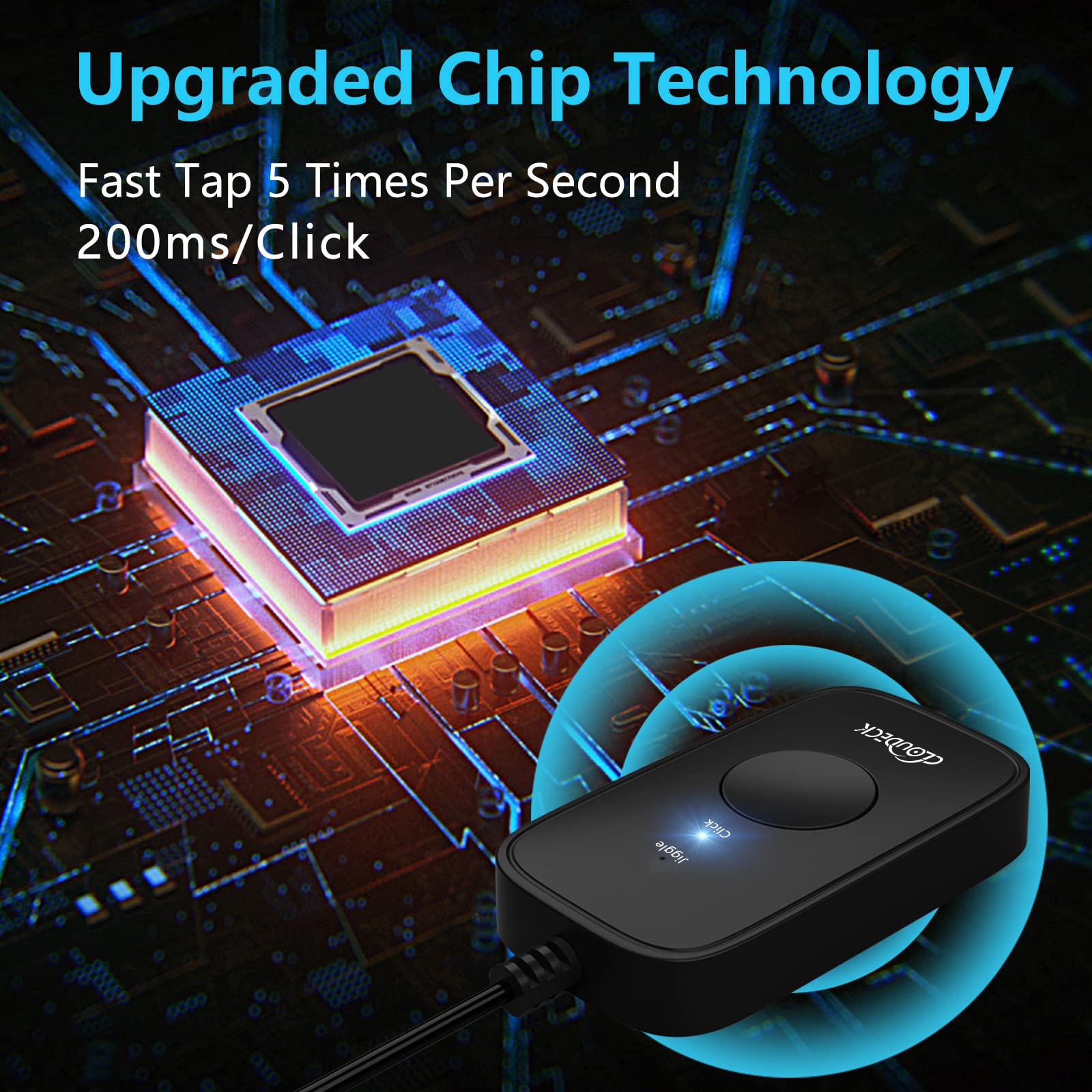 Cloudeck Mouse Jiggler Undetectable, Usb Mover, Gaming Automatic Continuous Click Device, Plug & Play, Simulate Mouse Pointer Movement To Prevent Pc Sleep