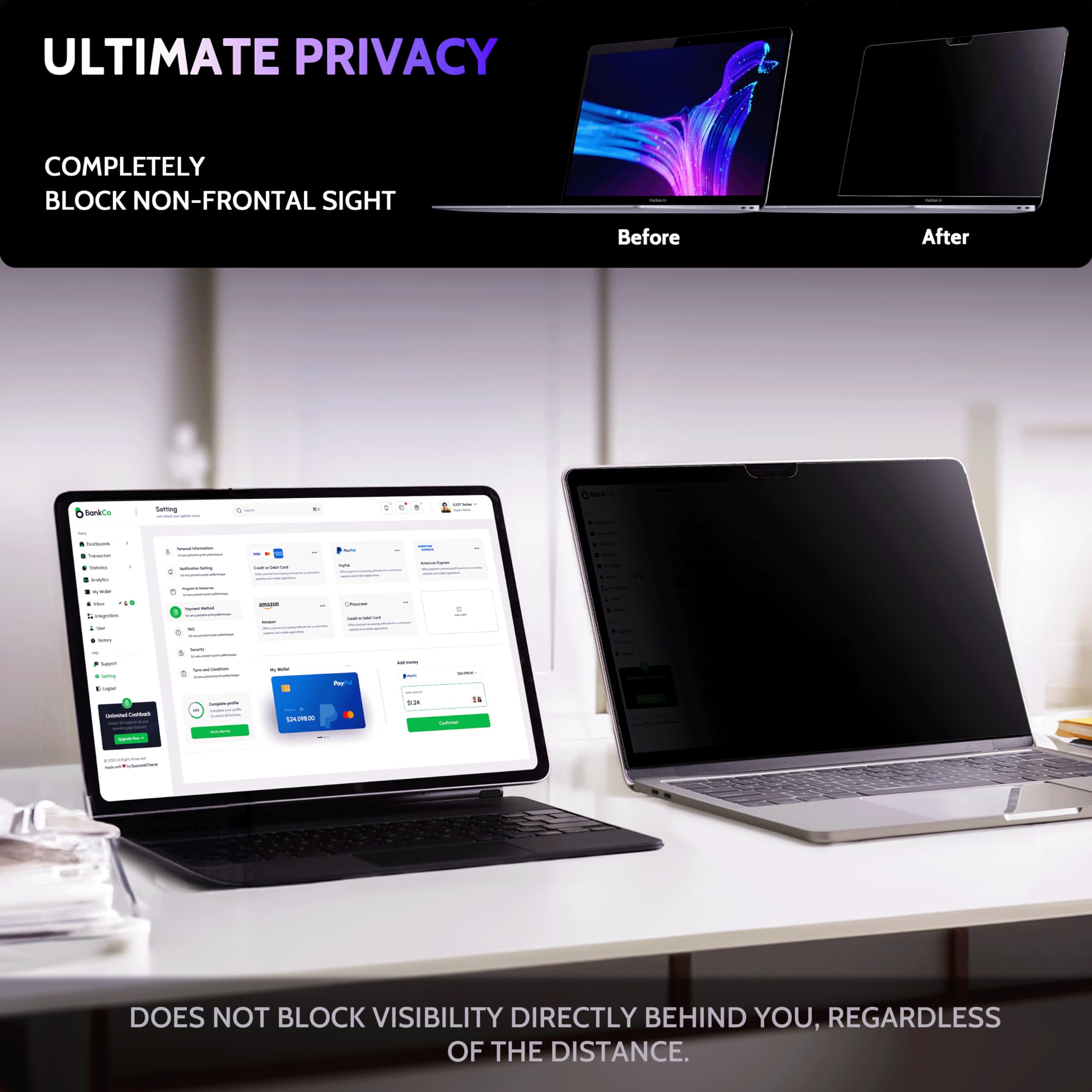 Peslv Privacy Screen For Macbook Pro 13 In (2016 2022, M1, M2) & Macbook Air 13 Inch (2018 2021, M1), Magicsuction Removable Ant