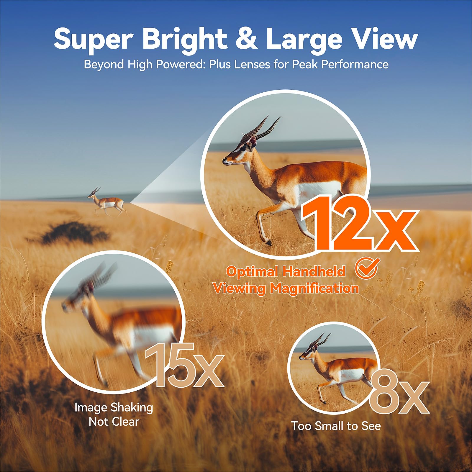 Fiyxlop 12X50 Plus Hd Binoculars For Adults High Powered, Waterproof Binoculars With Phone Adapter, Super Bright Large View Bino