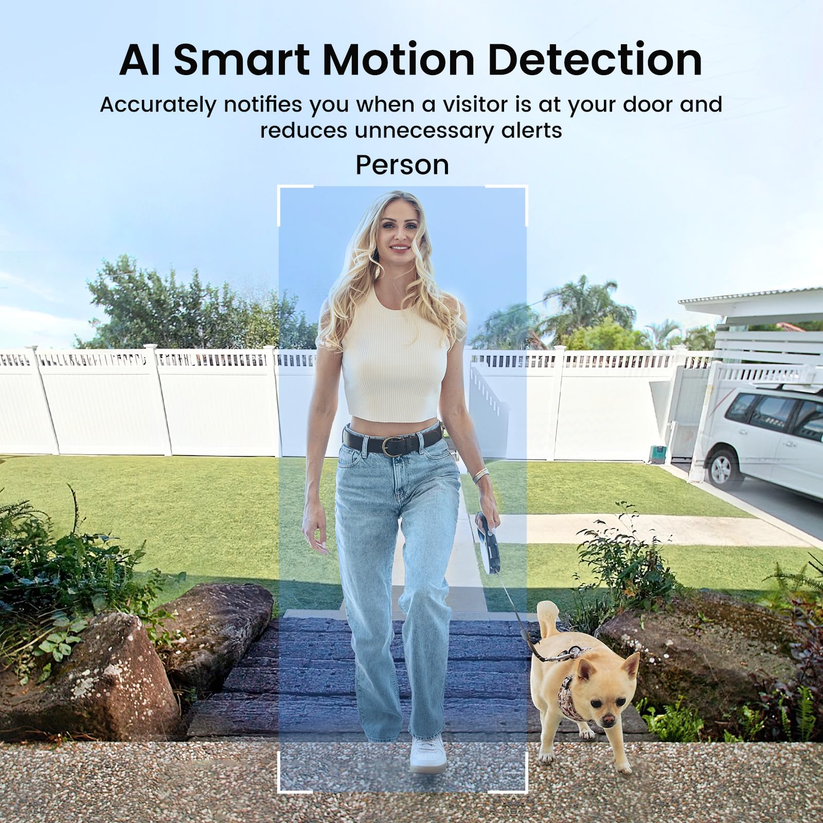 Aosu Doorbell Camera Wireless   Head To Toe View, Intelligent Package Detection, 2.4G Wi Fi Video Doorbell With Chime, No Monthl