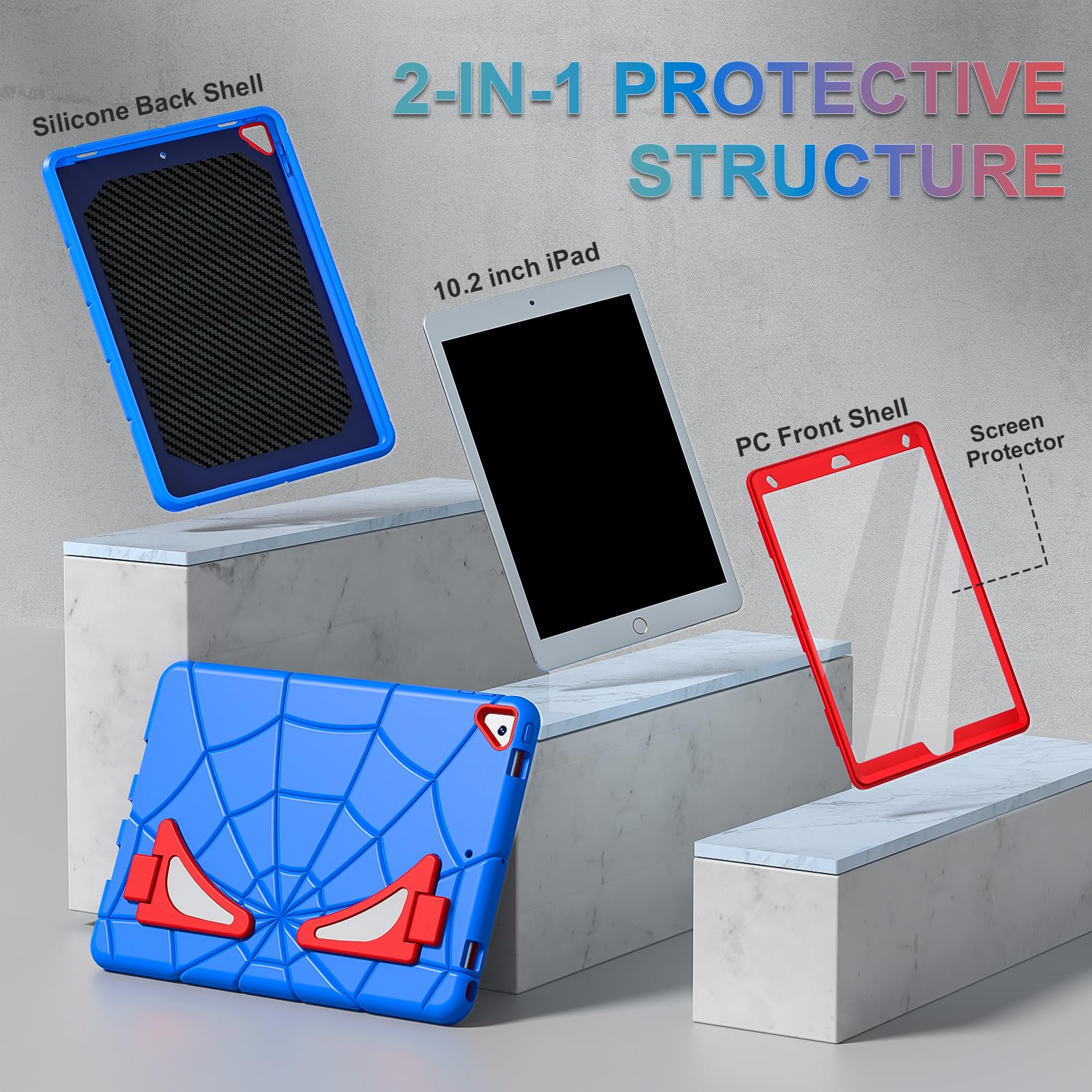 Nitupai Case For Ipad 9Th/7Th/8Th Generation Case Ipad 10.2 Case For Kids 2021/2020/2019 Ipad Cover 10.2 Inch Cases With Stand |