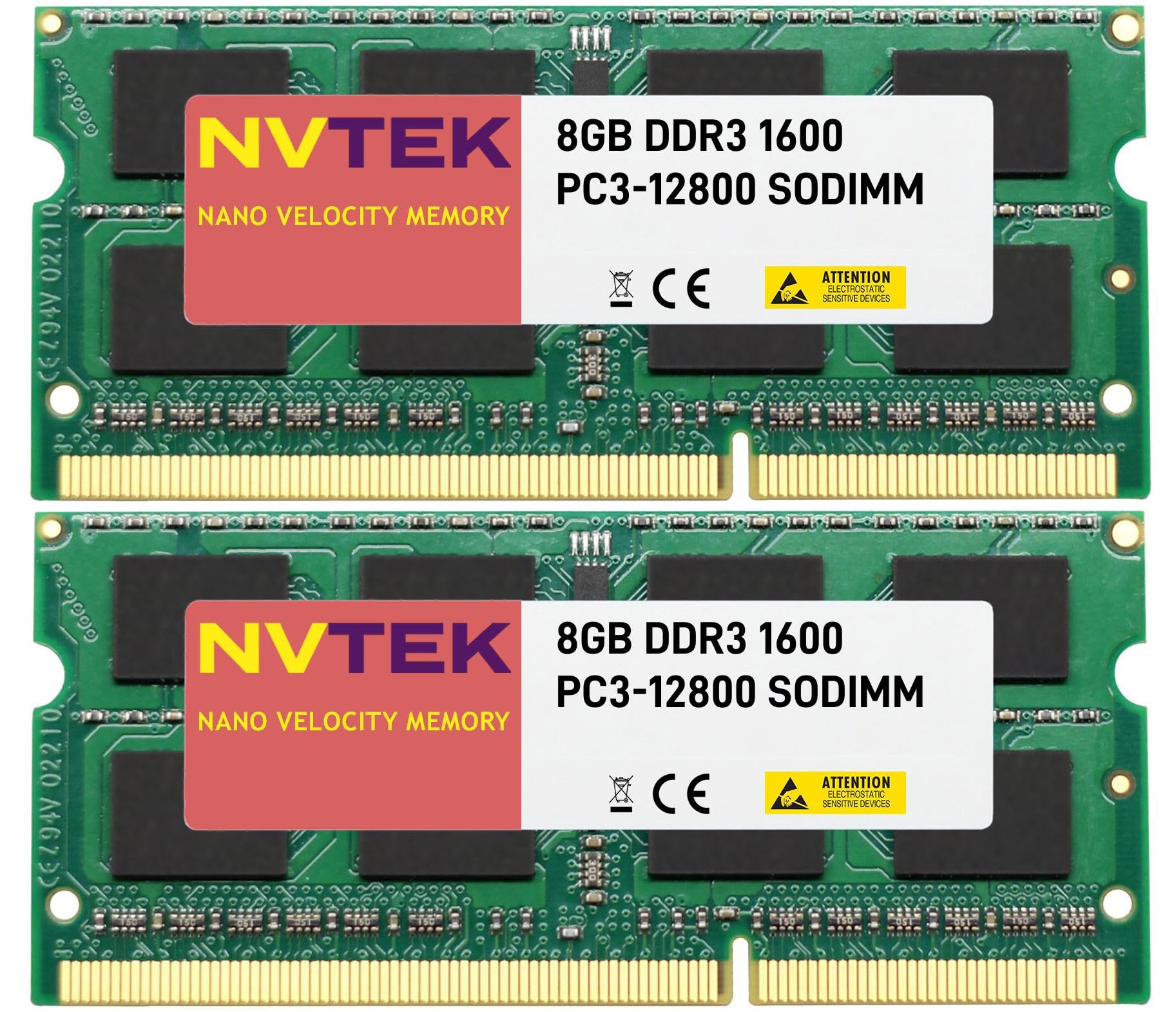 Nvtek 16Gb (2X8Gb) Ddr3 1600Mhz Pc3 12800 Sodimm 2Rx8 1.35V 204 Pin Non Ecc Laptop Pc Computer Memory Kit
