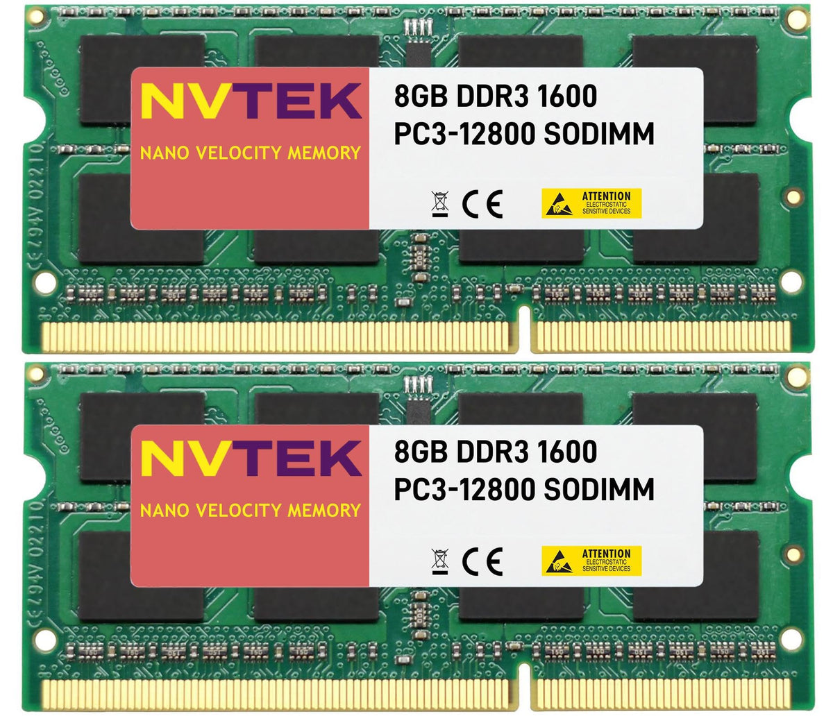 Nvtek 16Gb (2X8Gb) Ddr3 1600Mhz Pc3-12800 Sodimm 2Rx8 1.35V 204-Pin Non-Ecc Laptop Pc Computer Memory Kit