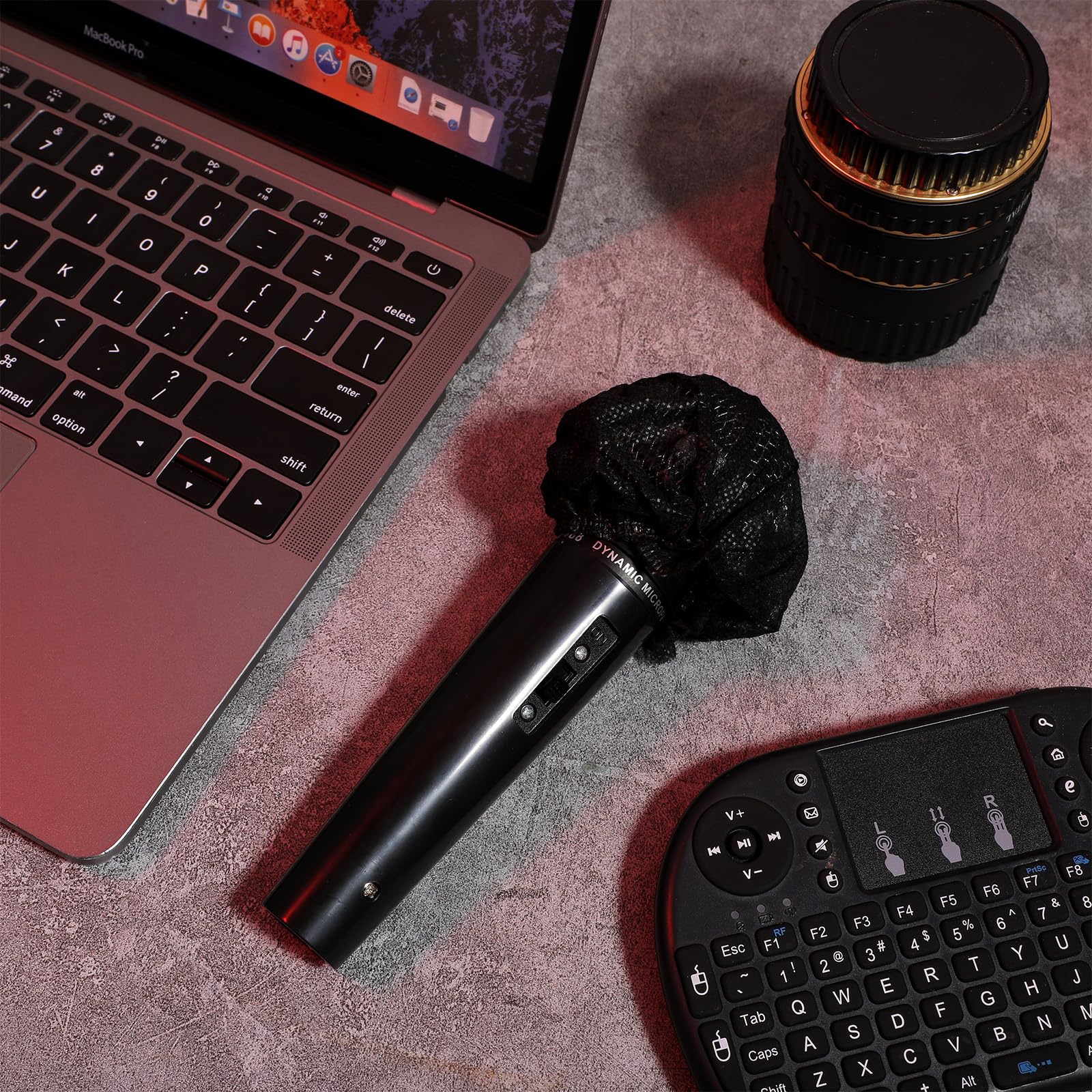 Wllhyf 400 Pcs Microphone Cover, Disposable Mic Covers Individually Wrapped Non Woven Microphone Windscreen Protective Cover For