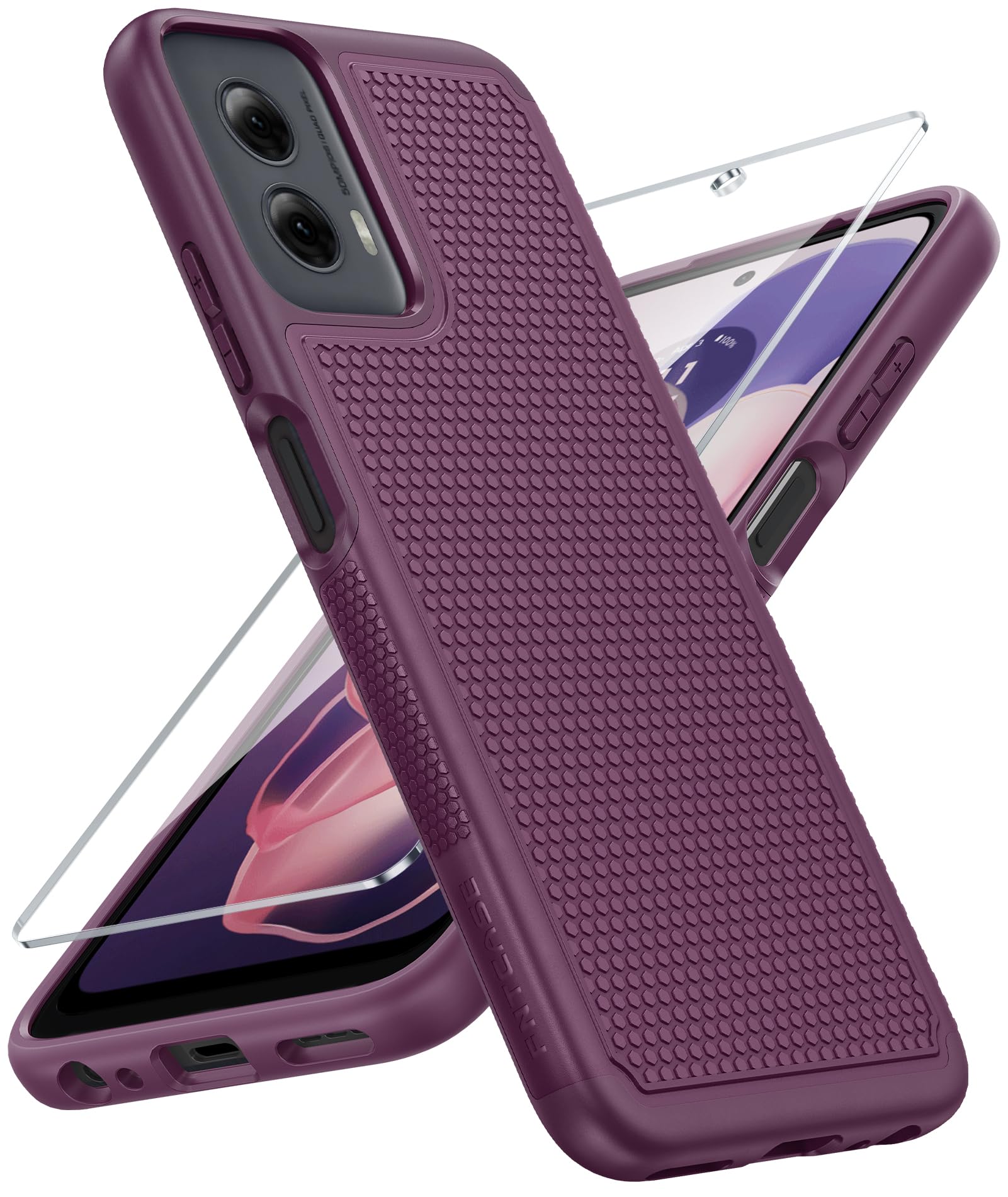 Fntcase For Motorola Moto G Power 5G 2024 Case: Dual Layer Protective Heavy Duty Cell Phone Cover Shockproof Rugged With Non Sli