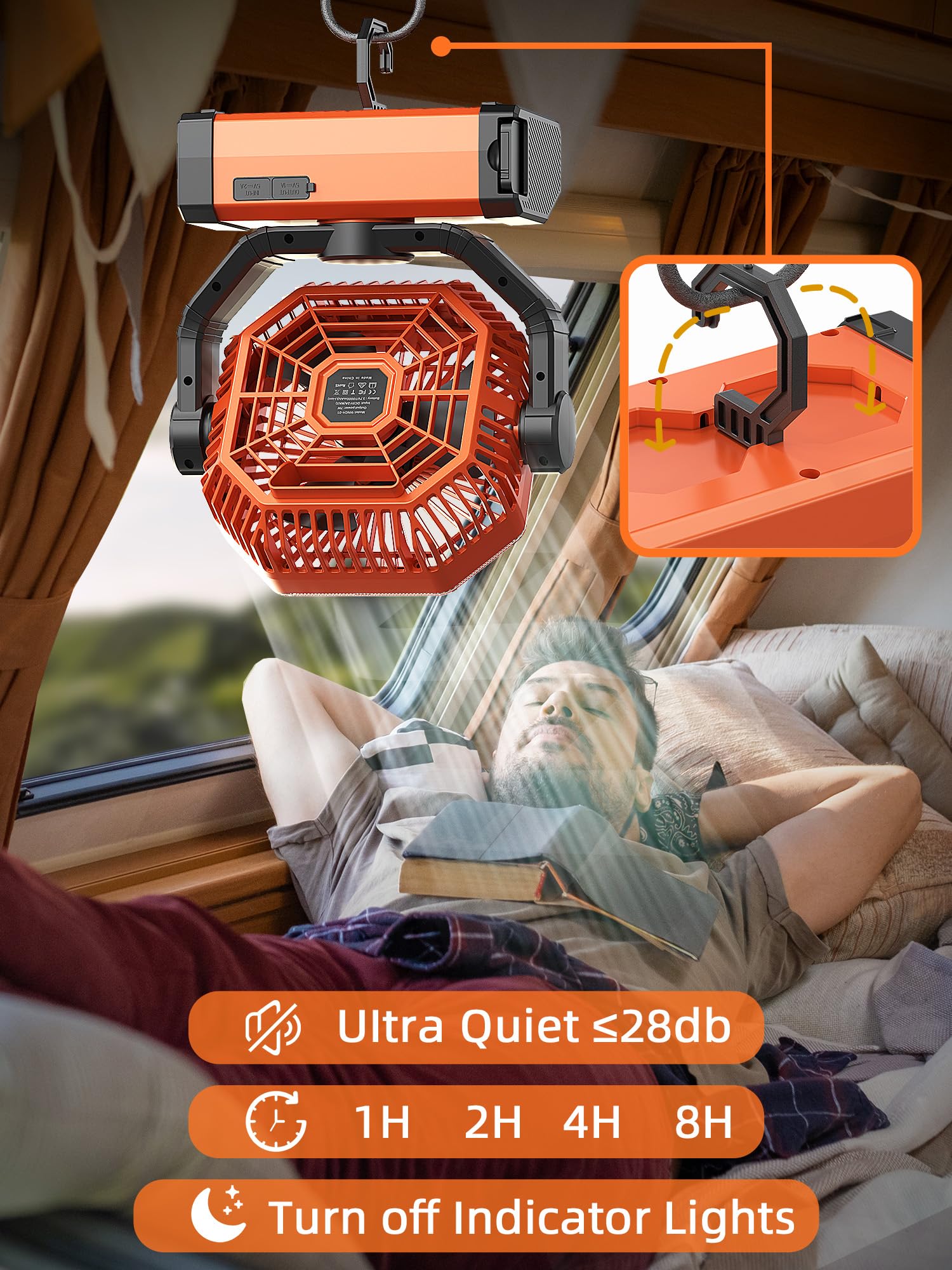 Battery Powered Fan   9 Inch Rechargeable Fan Portable, 20000Mah(60Hrs) Camping Fan For Tent, Auto Oscillation Cordless Fan, Ten