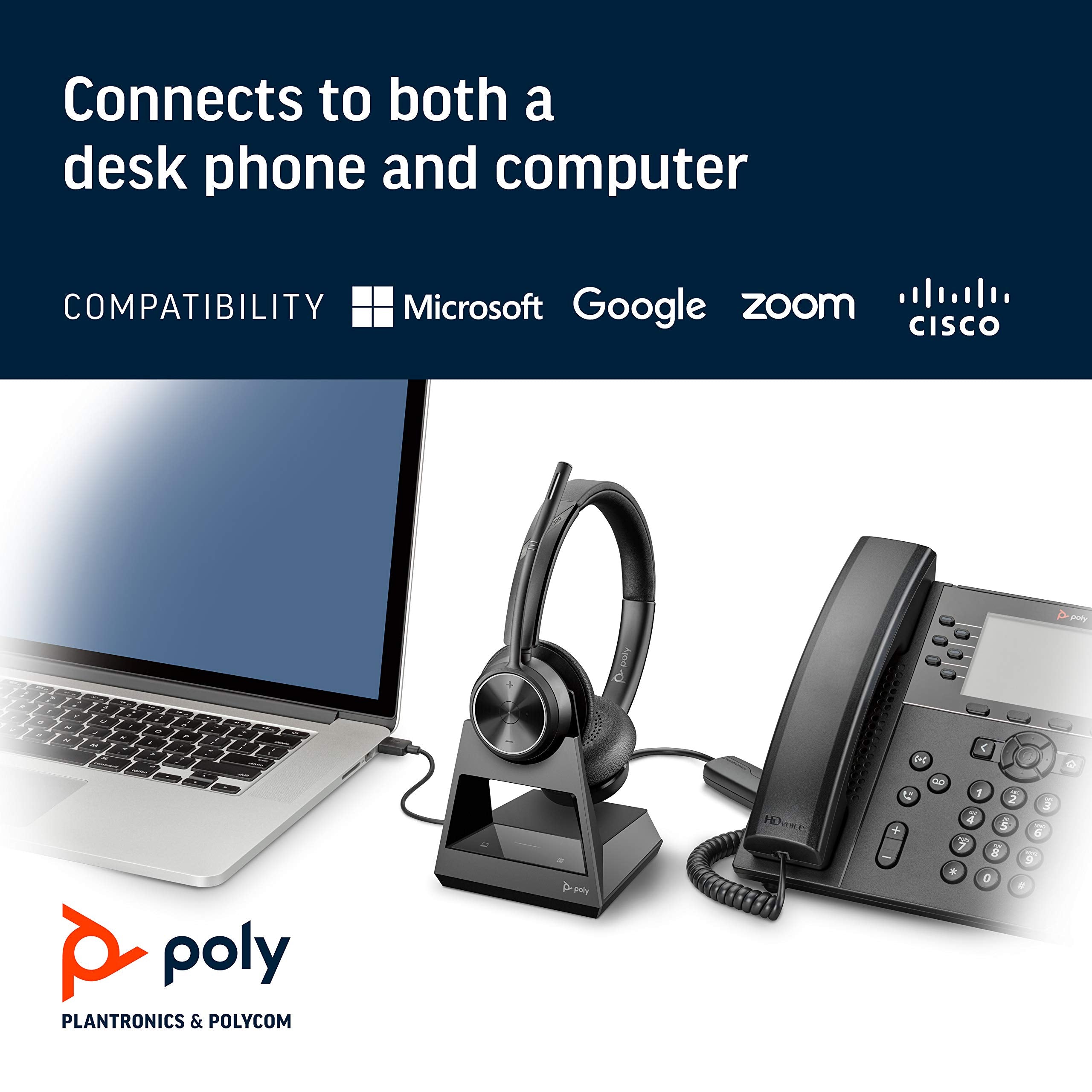 Poly Savi 7320 Ultra Secure Wireless Dect Headset System