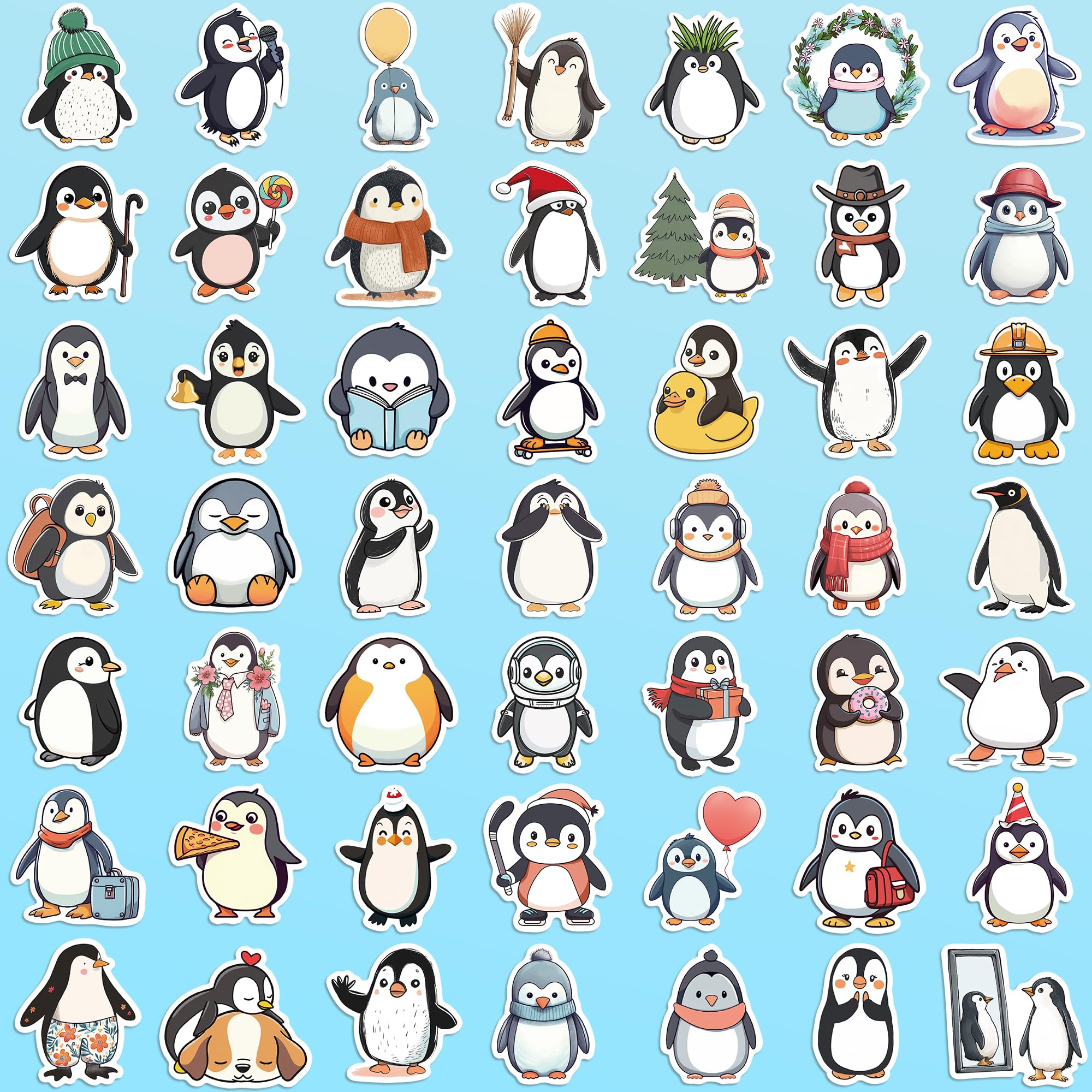 102 Pack Cute Penguin Stickers For Kids Girls Teens,Fun Penguins Gifts Stickers Vinyl Waterproof Stickers For Party Favors Water Bottle Laptop