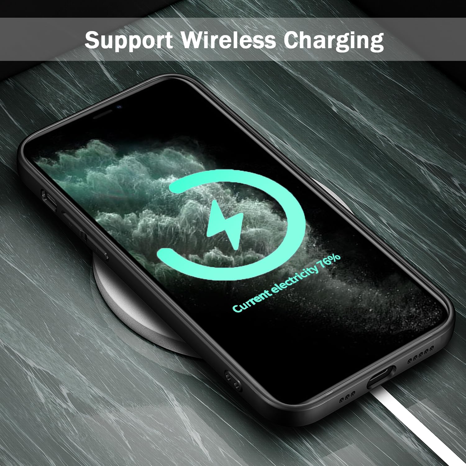 Tenoc Phone Case Compatible With Iphone 11 Pro Max, Black Case Anti Fingerprint Protective Bumper Matte Cover For 6.5 Inch