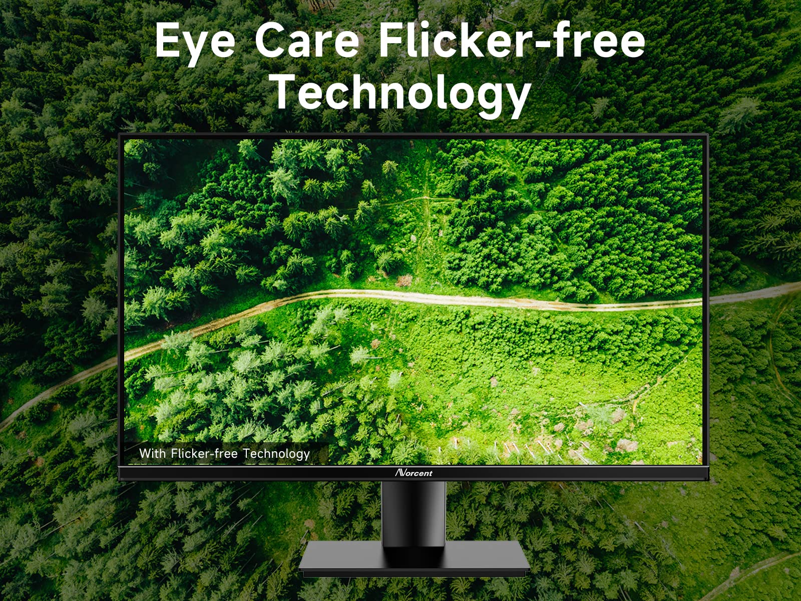 Norcent 27 Inch Desktop Frameless Monitor, 75Hz Full Hd 1080P Va Led Display, Hdmi Vga Port, Wide Viewing Angle Blue Light Prote