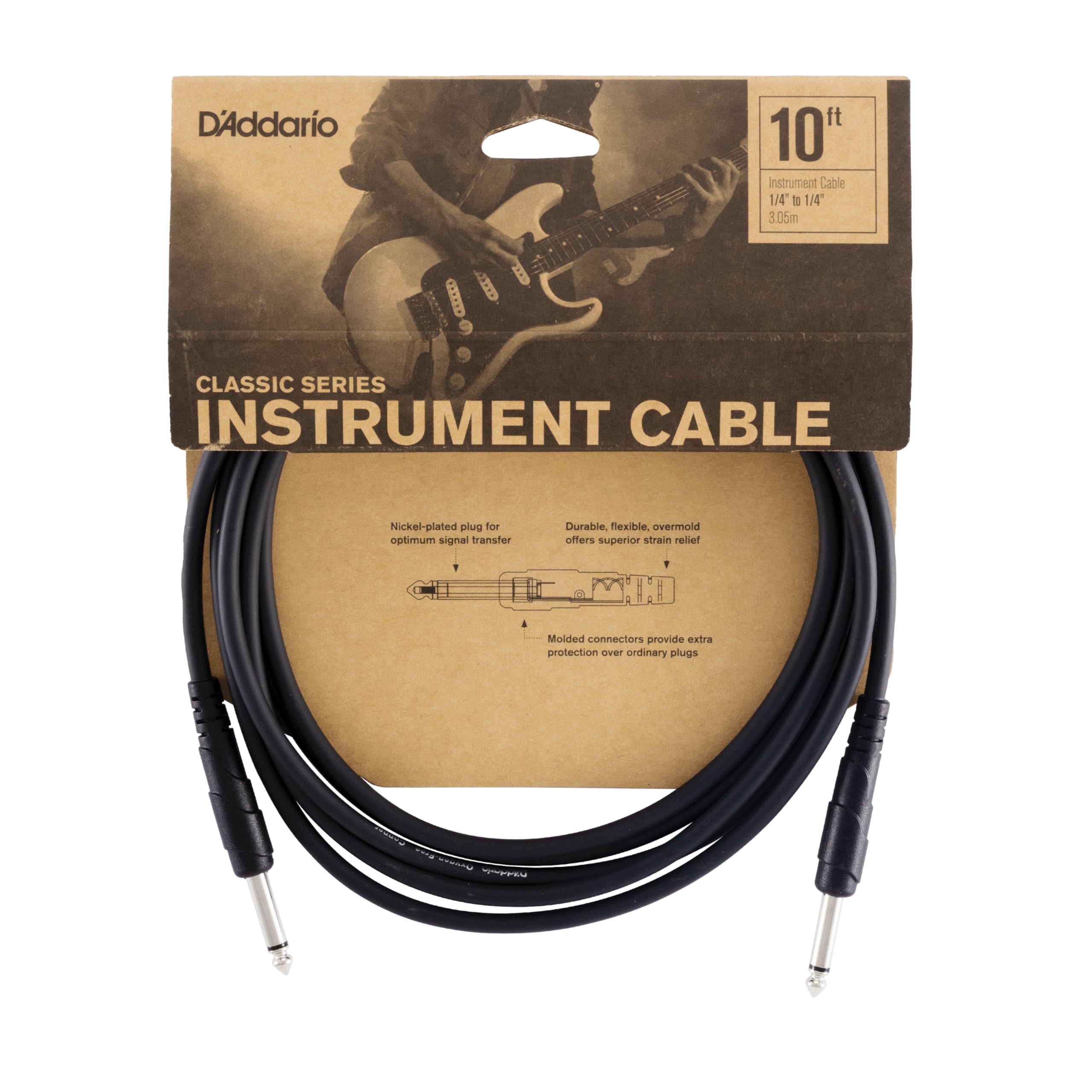 D'Addario Accessories Cable, Black, 10 Feet (Pw Cgt 10)