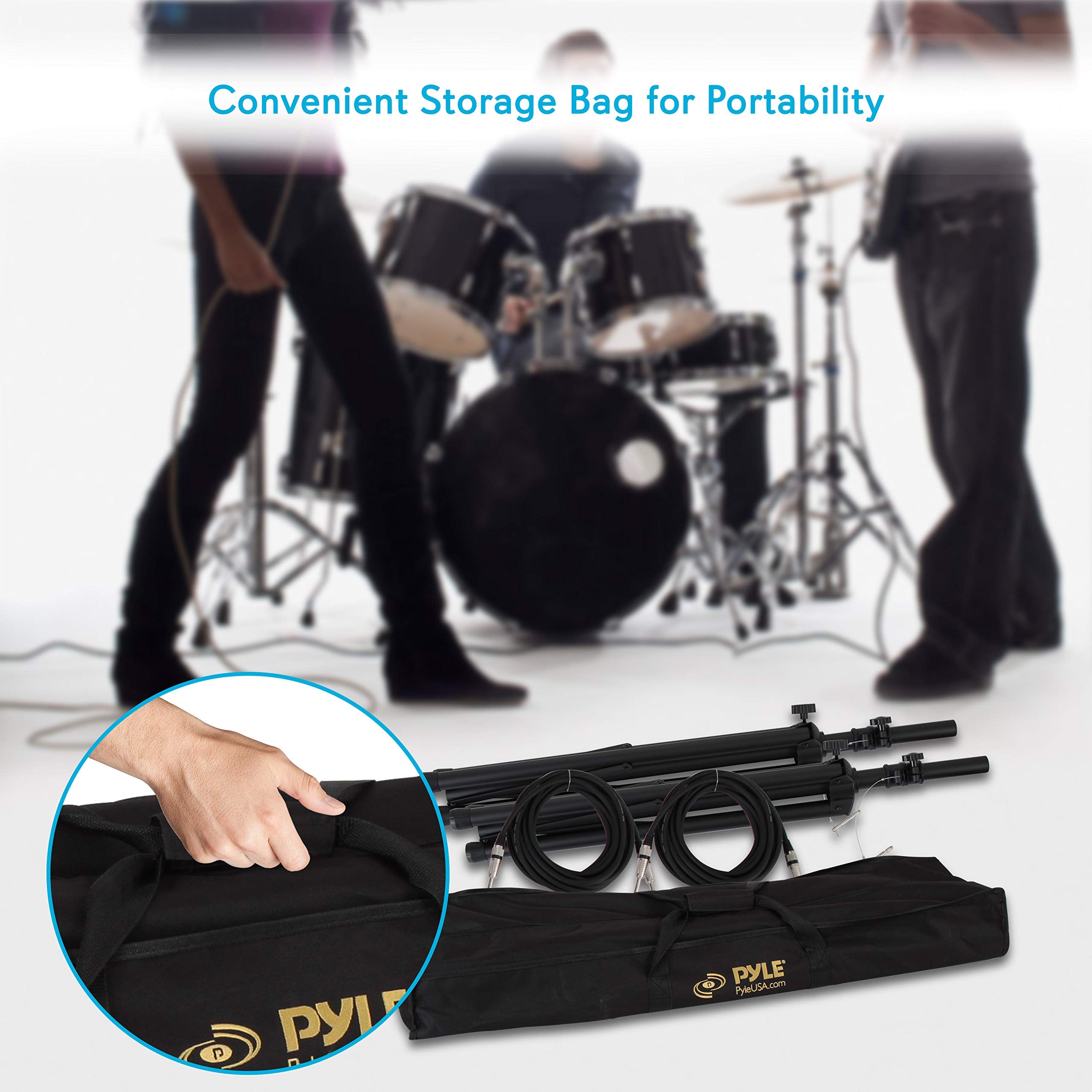 Pyle Universal Stand Kit-Height Adjustable 3.6 -5.6 Tall Sound Equipment Tripod Mount For Speakers W/ 35Mm Insert-Home, Stage, S
