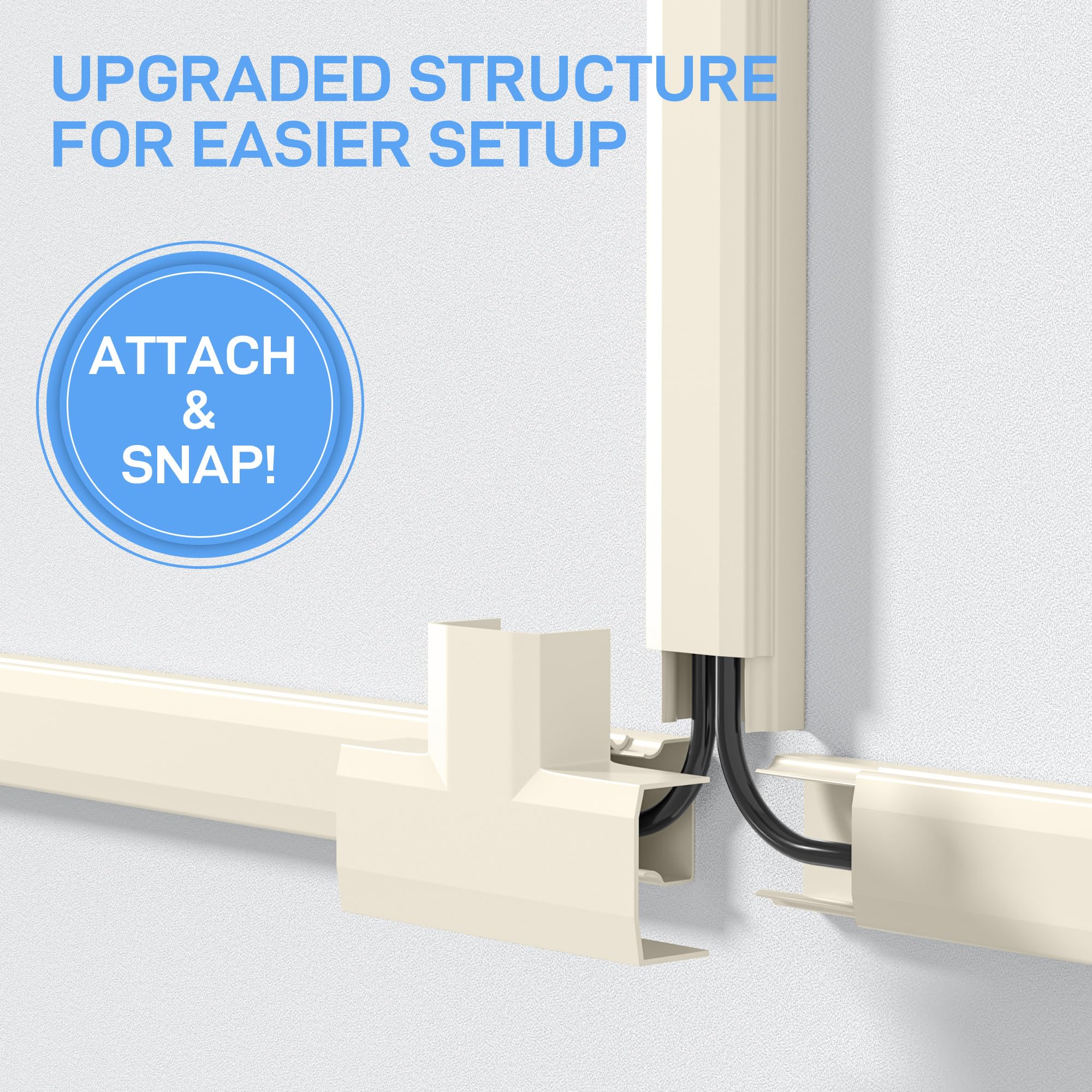 Delamu Cord Hider, 94.5In Cord Covers For Wires On Wall, Large Cable Hider Wire Covers For Cords, Wire Hiders For Tv On Wall, Ea
