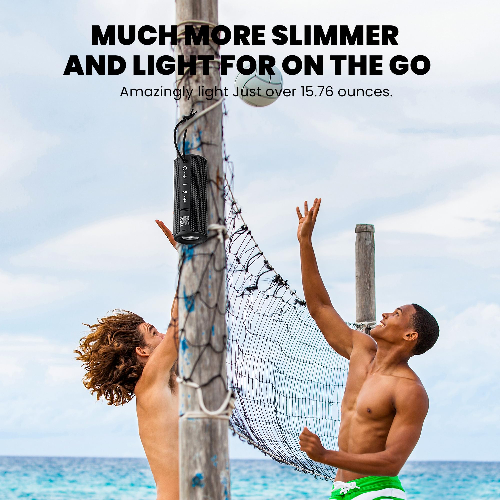 Miatone Bluetooth Speakers, Waterproof And Portable Outdoor Wireless Speaker (Black)