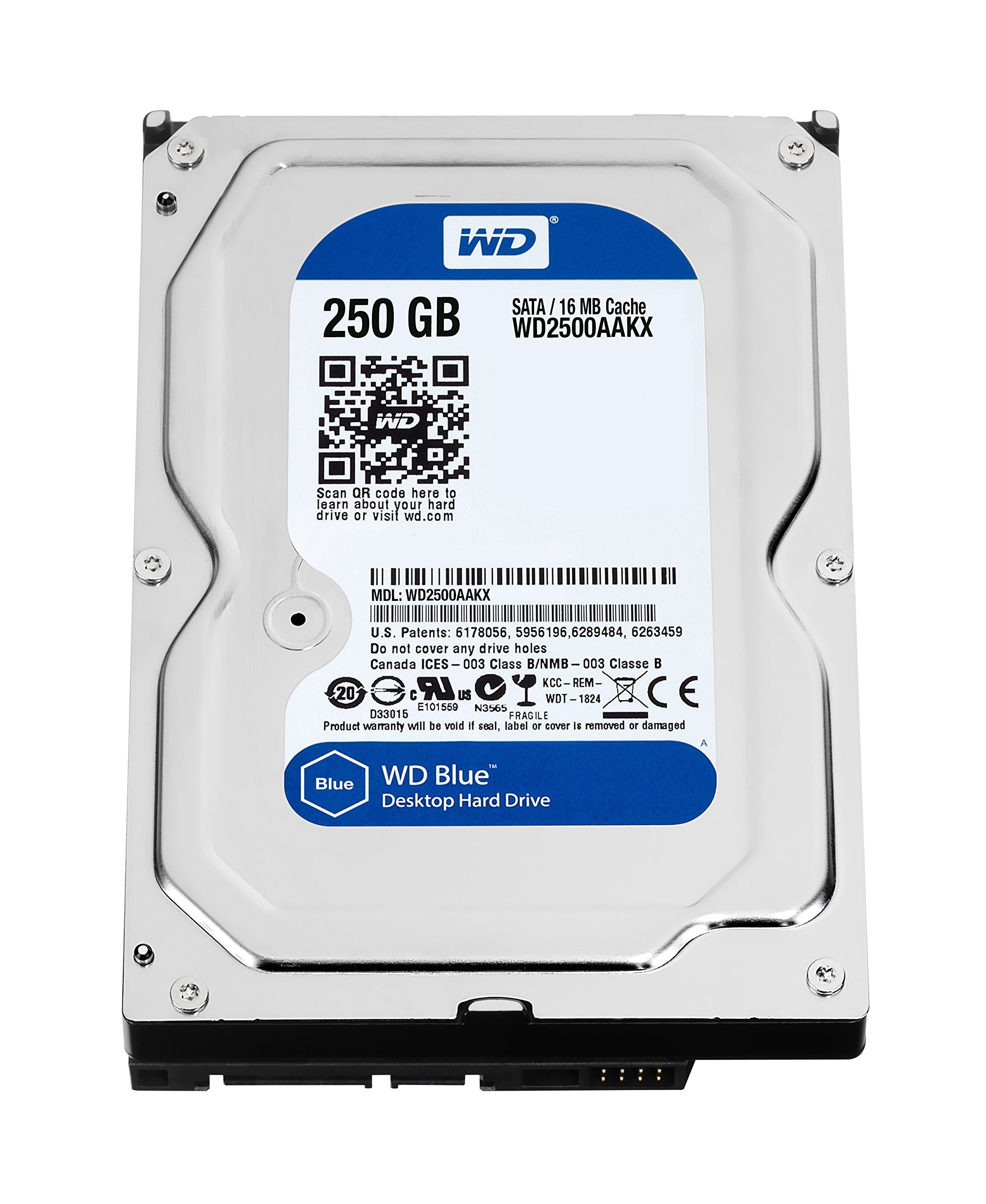 Wd Blue 250Gb Everyday Pc Desktop Hard Drive: 3.5 Inch, Sata 6 Gb/S, 7200 Rpm, 16Mb Cache (Wd2500Aakx) (Old Model)