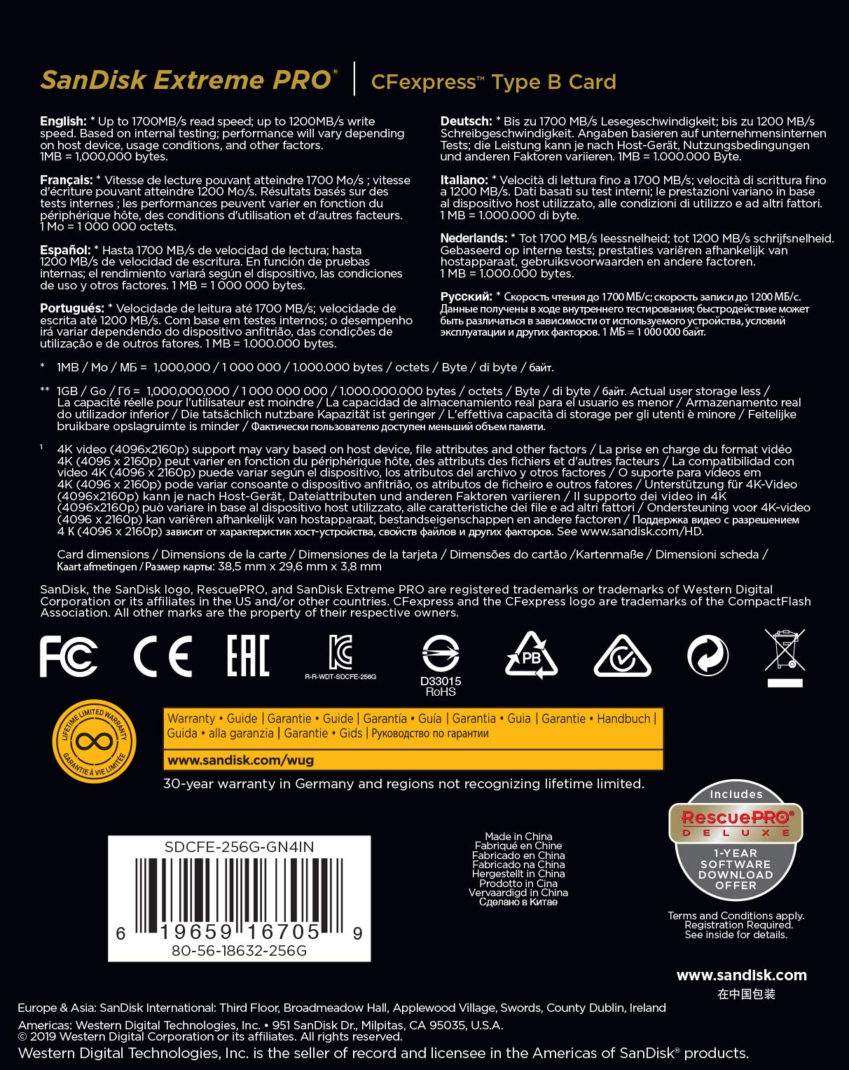 Sandisk 256Gb Extreme Pro Cfexpress Card Type B - Sdcfe-256G-Gn4In