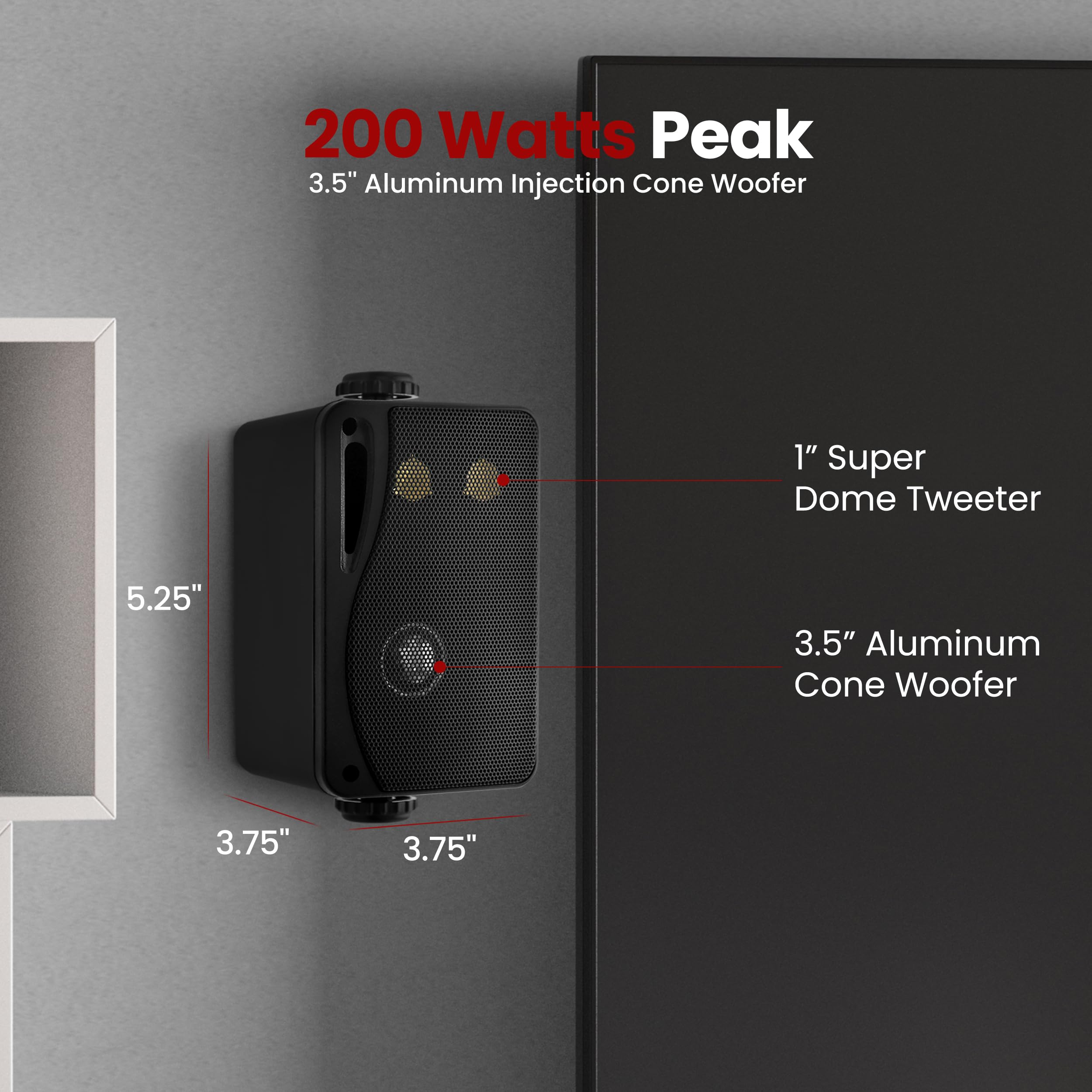 Pyle 3 Way Mini Box Speaker System   3.5 Inch 200 Watt Waterproof Marine Grade Mount Speakers   In A Heavy Duty Abs Enclosure Gr
