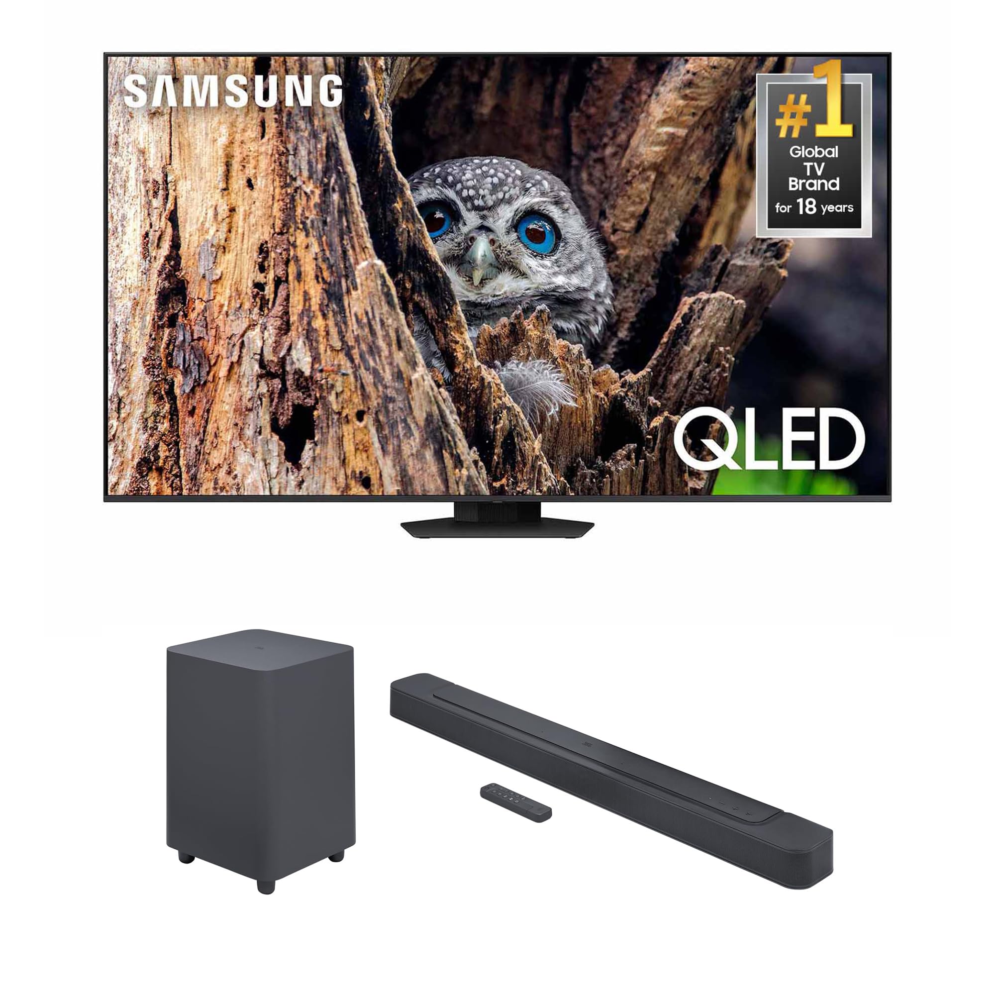 Samsung Qn85Q80Dafxza 85 Inch Qled 4K Quantum Hdr Plus Smart Tv With A Jbl Bar-500 5.1Ch Soundbar And Subwoofer With Multibeam A