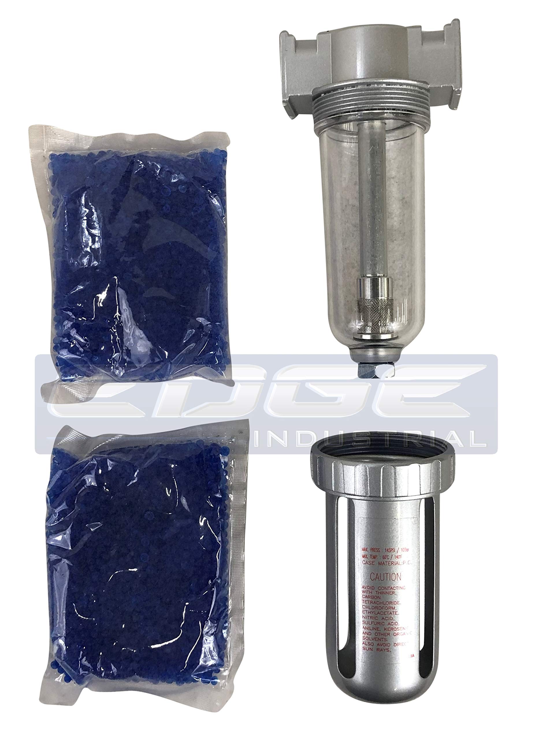 In Line Desiccant Air Dryer For Compressed Air Great For Pneumatic Tools Spray Booth Plasma Cutter, With Desiccant Beads (1/2''