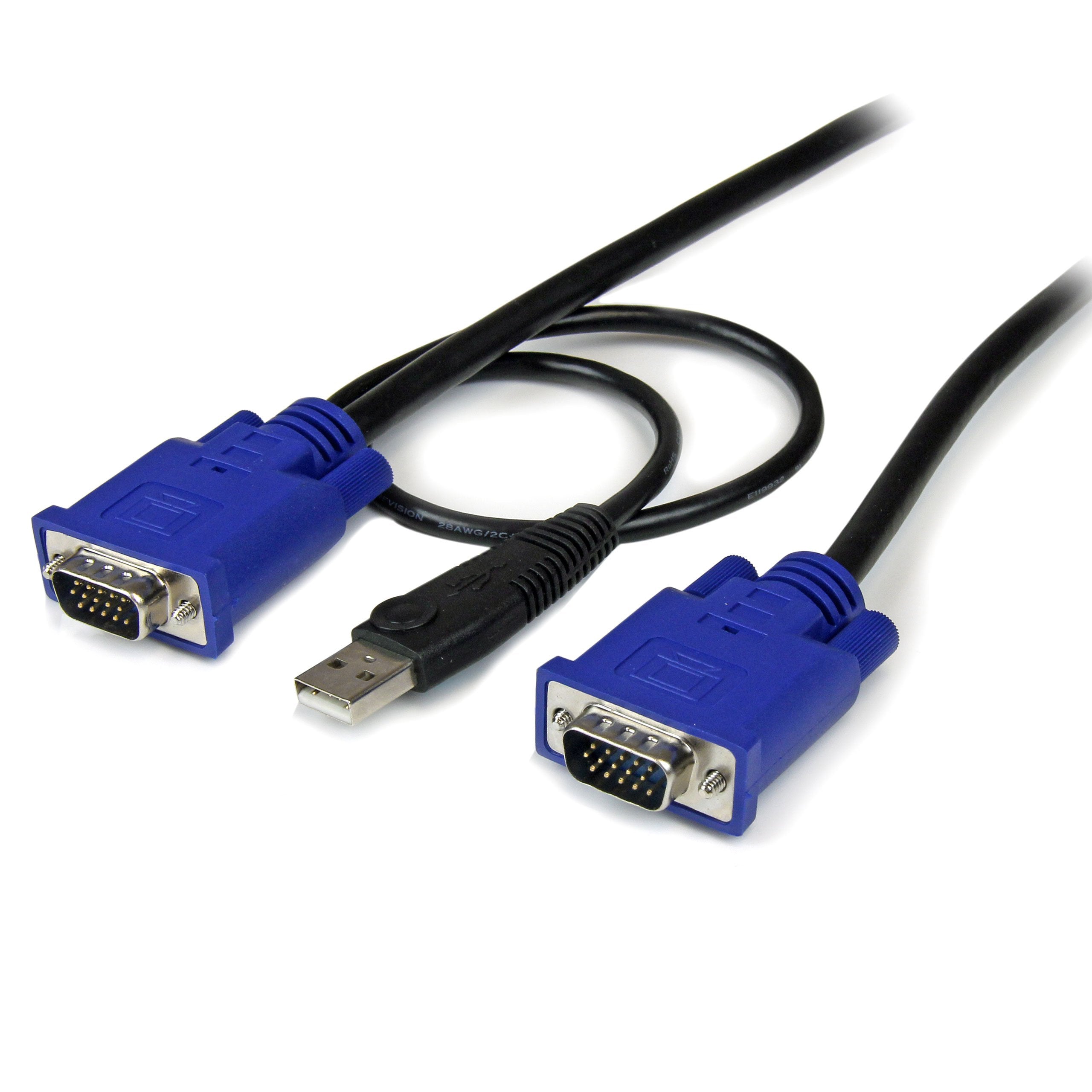 StarTech.com 10 ft Ultra Thin USB VGA 2-in-1 KVM Cable - VGA KVM Cable - USB KVM Cable - KVM Switch Cable (SVECONUS10)