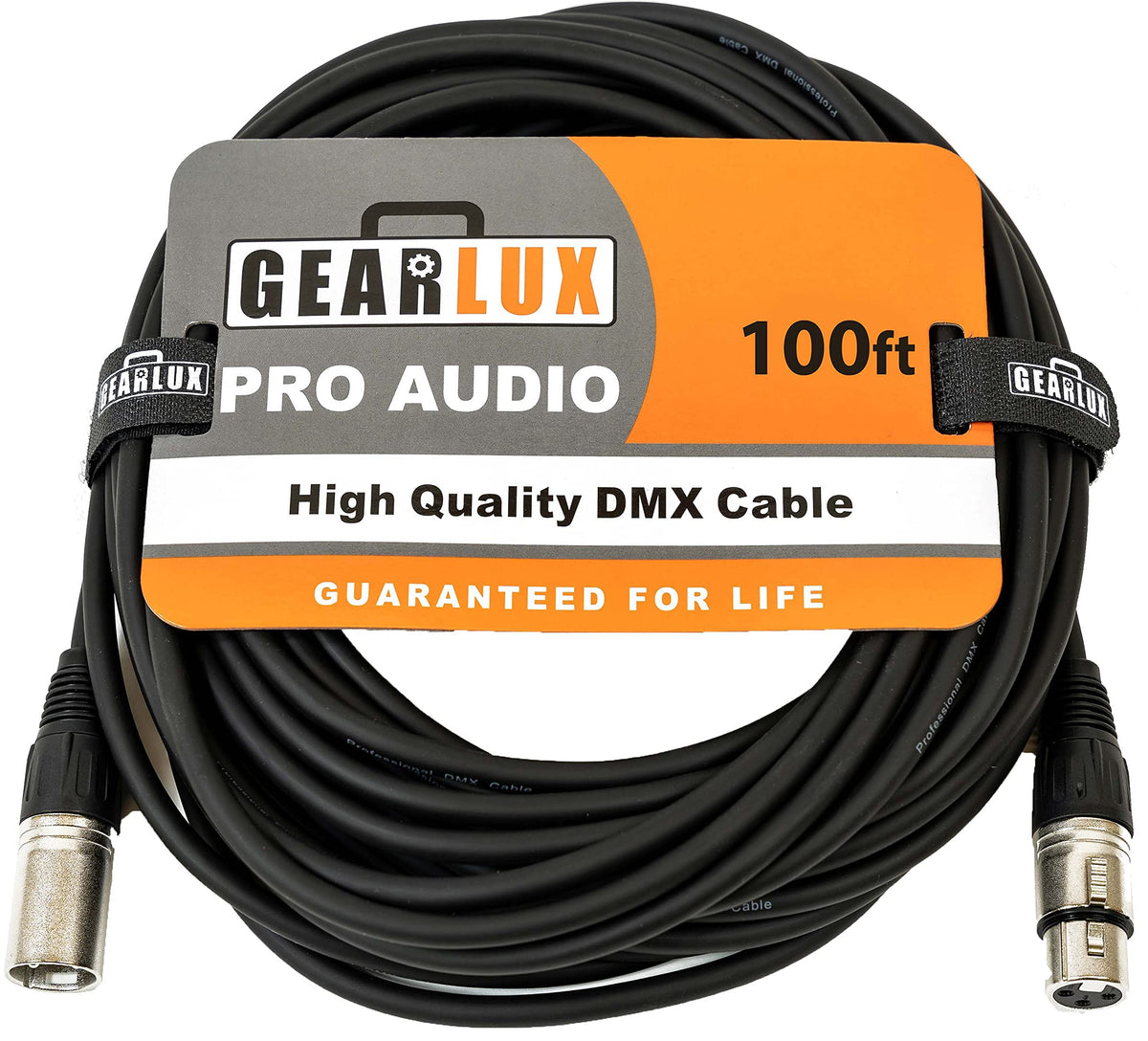 Gearlux Dmx Cable 100Ft 3 Pin Male To Female   1 Pack