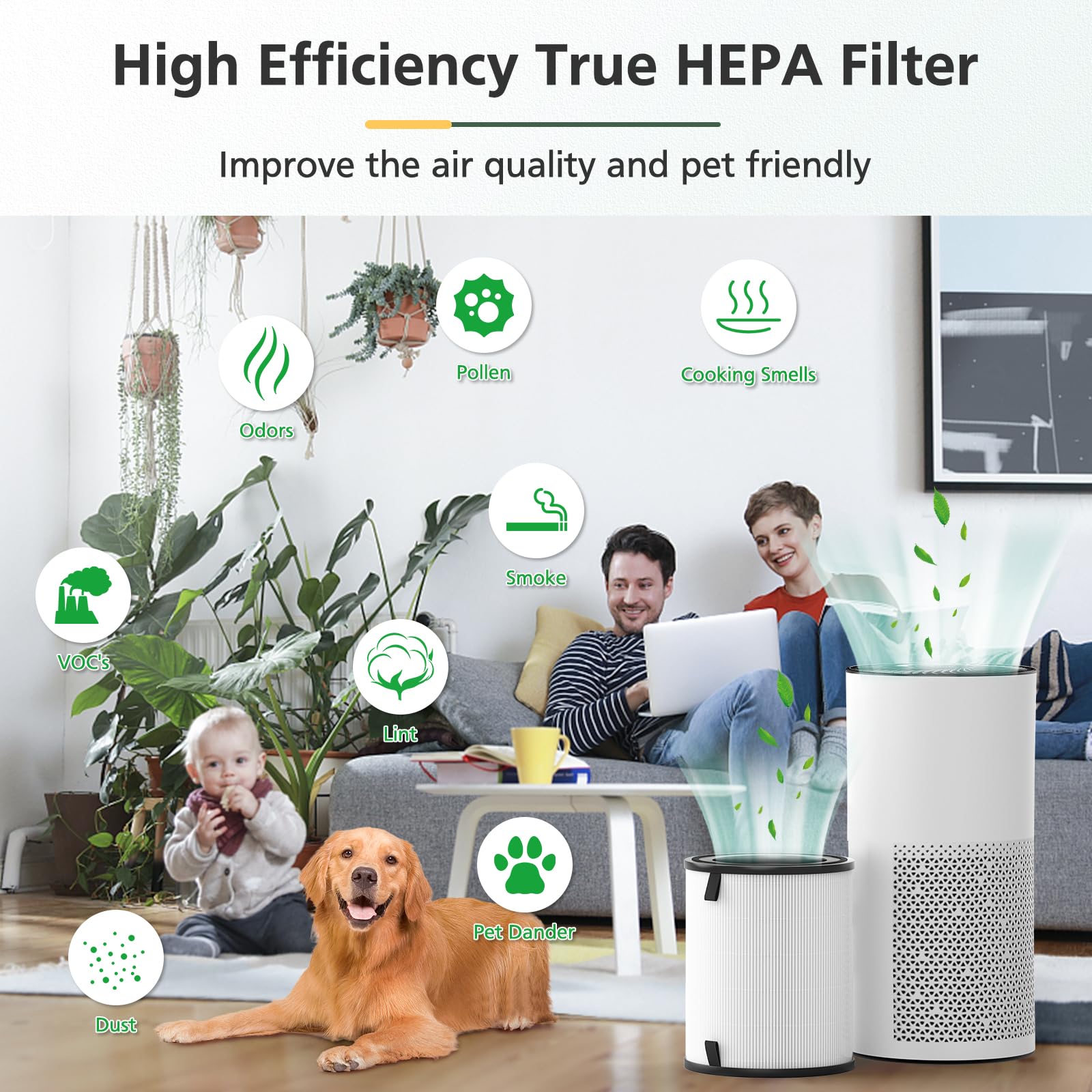 2 Pack Lv H133 Replacement Filter Compatible With Levoit Lv H133 Air Purifier, 3 In 1 H13 True Hepa Filter, Part No. Lv H133 Rf