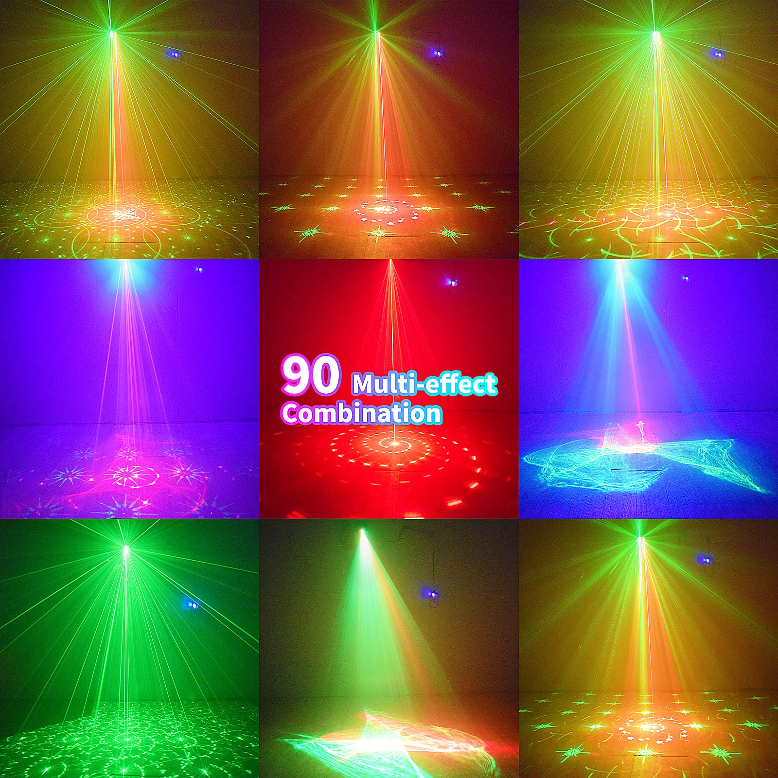 Enjoyedled Dj Disco Party Lights Battery Powered - Northern Laser Light Effect Rgb Led Sound Activated Strobe Lighting With Remo