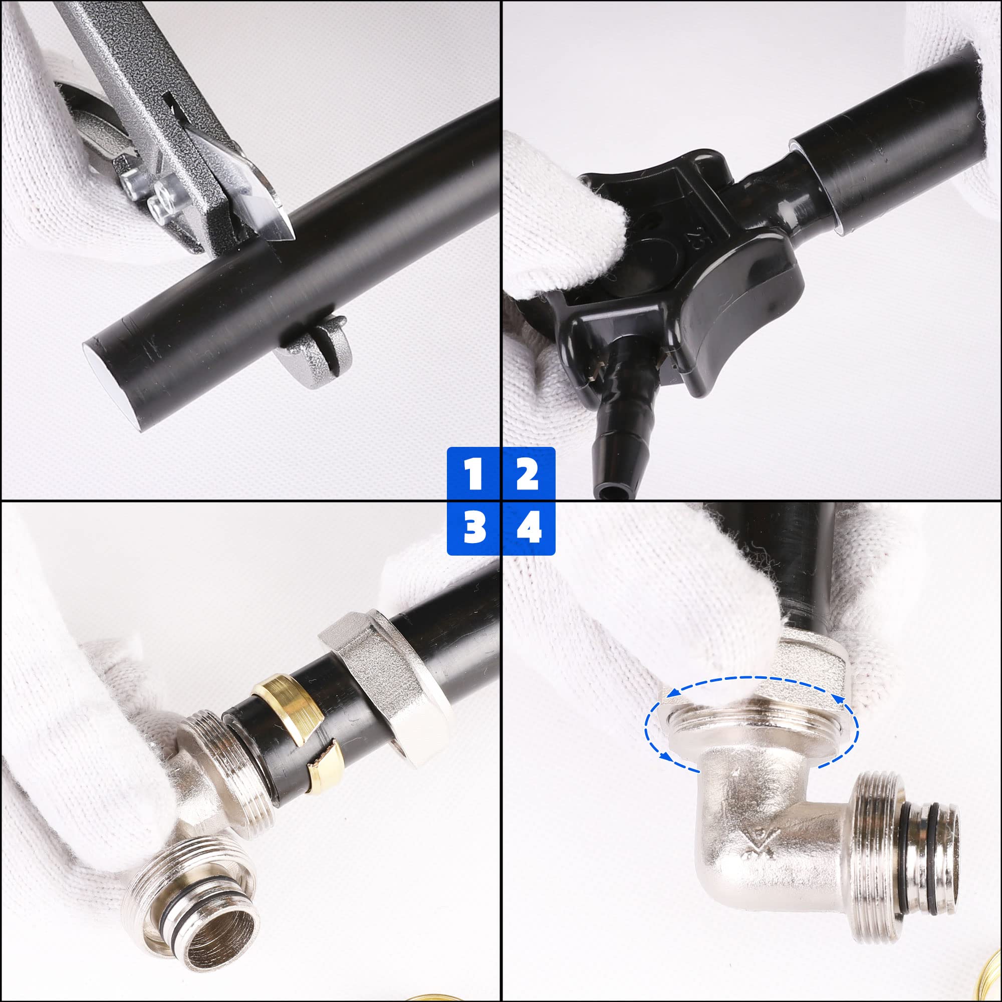 Ancimoon 2Pc 3/4 Elbow Air Piping Fittings, 3/4 Tubing X 3/4 Tubing, Brass Nickel Plated, 200Psi, Air Tubing Fittings For Shop G