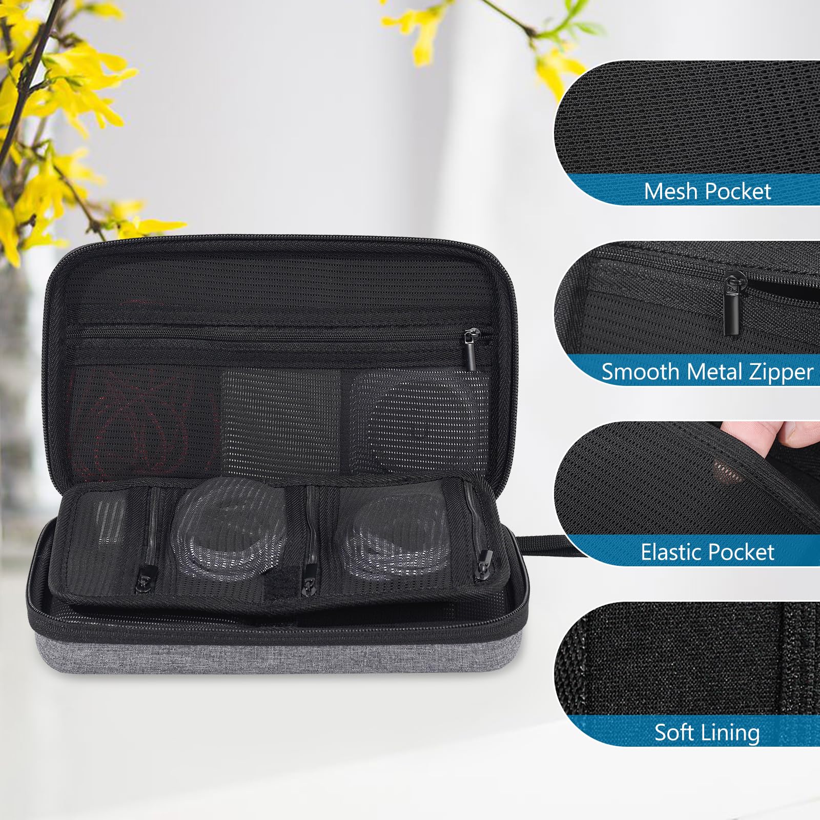 Procase Large Hard Travel Electronic Organizer Case For Macbook Power Adapter Chargers Cables Tech Organizer Hard Drive Usb Flas