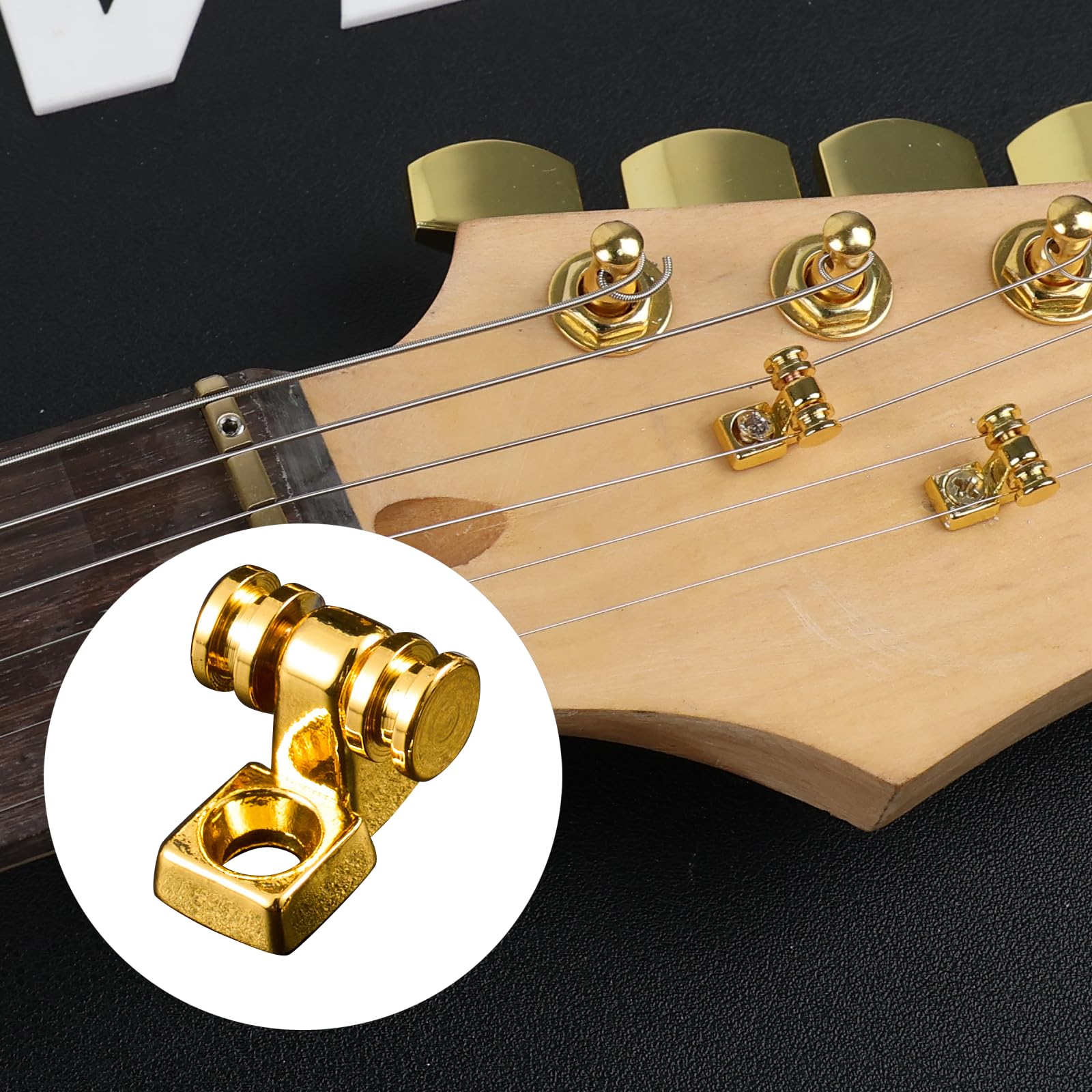 Ovsal 2 Pcs Roller String Retainer String Trees For Electric Guitar Roller String Trees Roller String Guide Fit For Tele Telecas