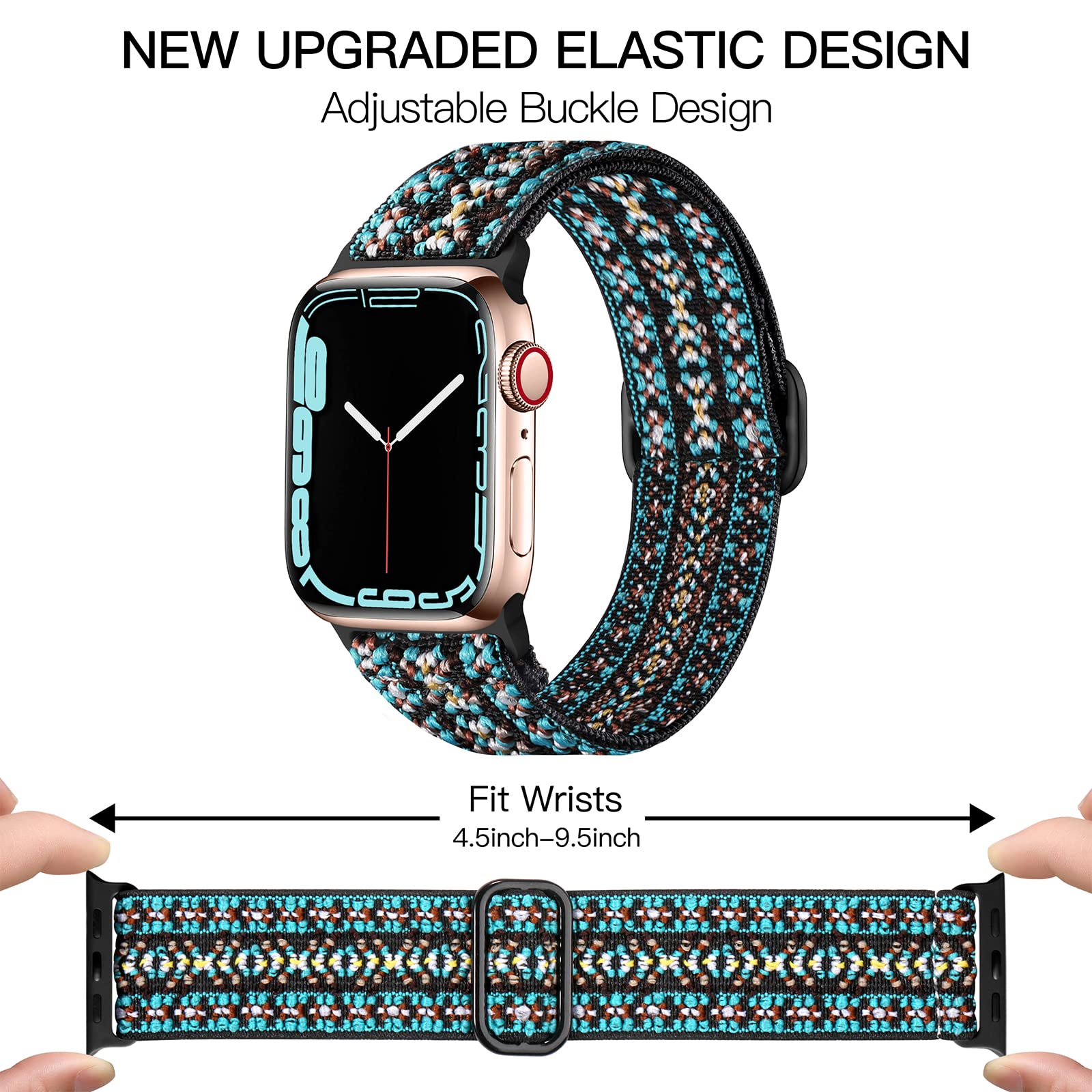 Daqin 3 Pack Nylon Boho Solo Loop Bands Compatible With Apple Watch Band 38Mm 40Mm 41Mm 42Mm 44Mm 45Mm 46Mm Women Men, Adjustabl
