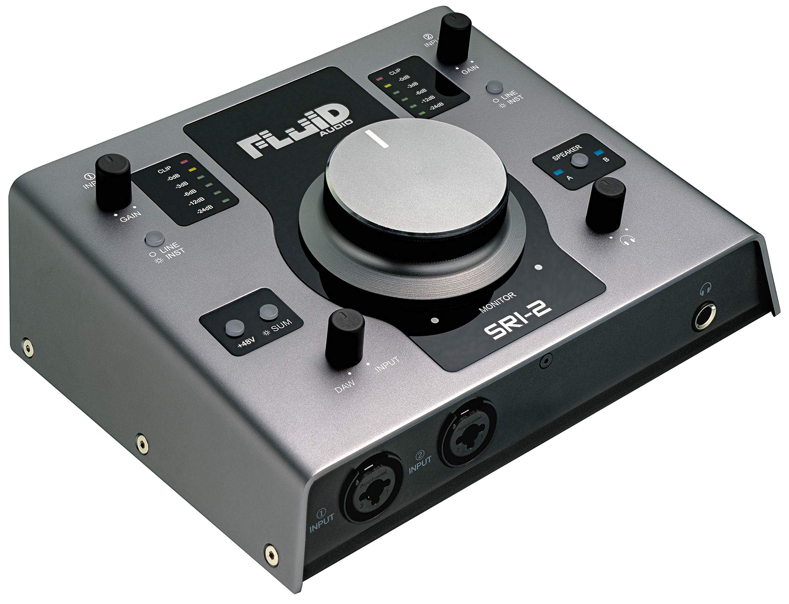 Fluid Audio Sri 2 : 2X2 Usb Desktop Wedge W/24 Bit/192Khz + 48V Phantom Power + 2X Stereo Monitor Outputs + 2X Class A Mic Pres + Giant Volume Knob