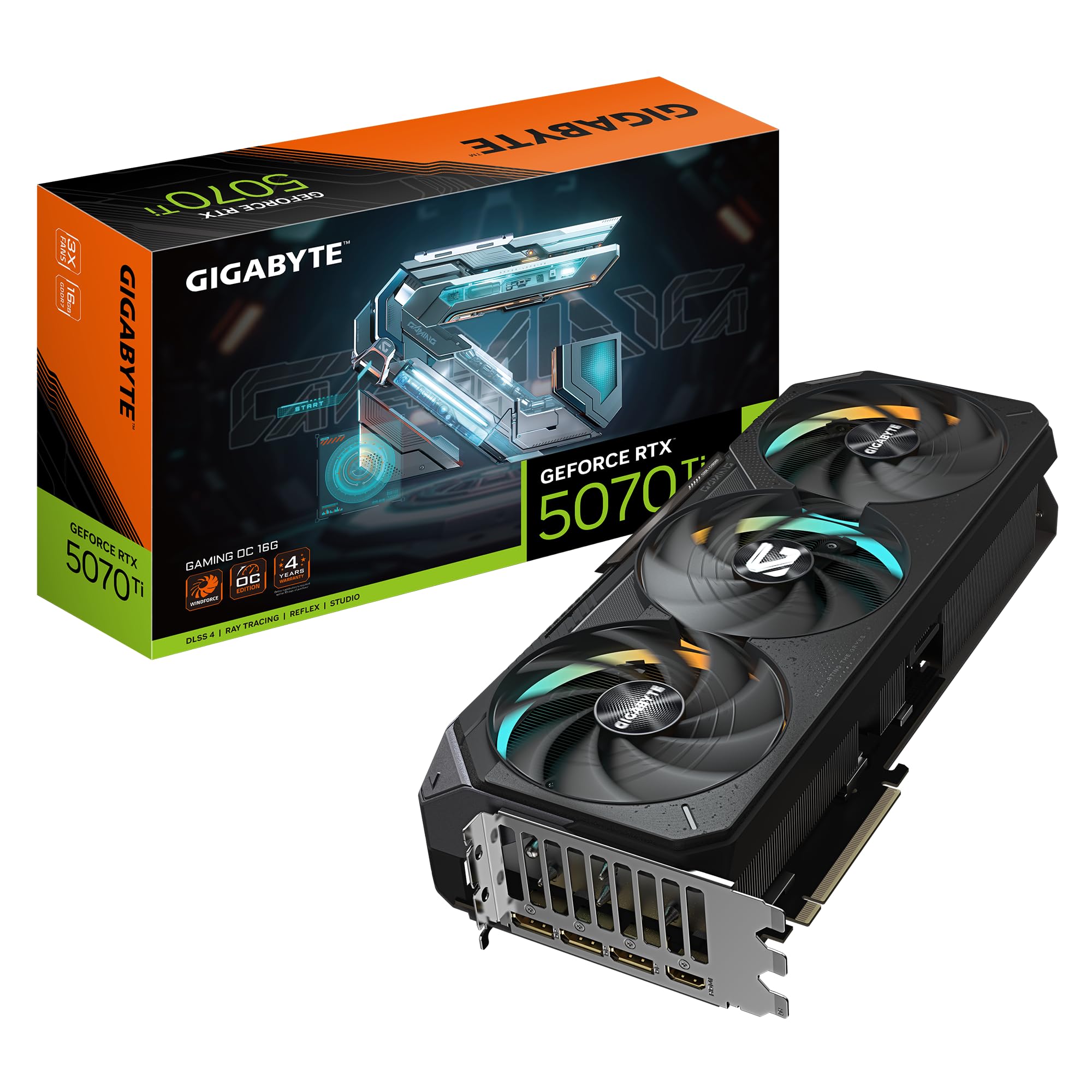 GIGABYTE GeForce RTX 5070 Ti Gaming OC 16G Graphics Card, 16GB 256-bit GDDR7, PCIe 5.0, WINDFORCE Cooling System, GV-N507TGAMING