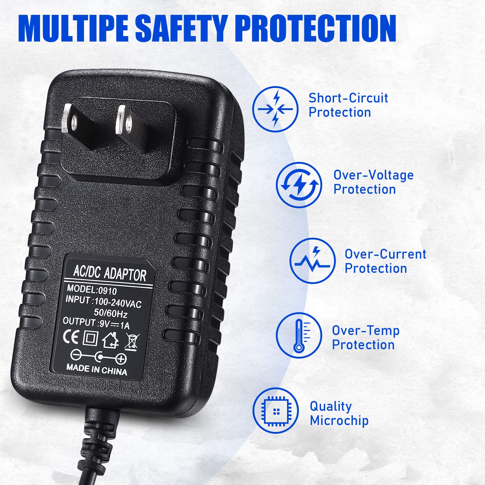 Tobwolf 2Pcs 9V 1A Power Supply Adapter, 9W Ac 100V 240V To Dc 9V 1A Universal Switching Transformer, 9V 1A Switching Adapter Ac