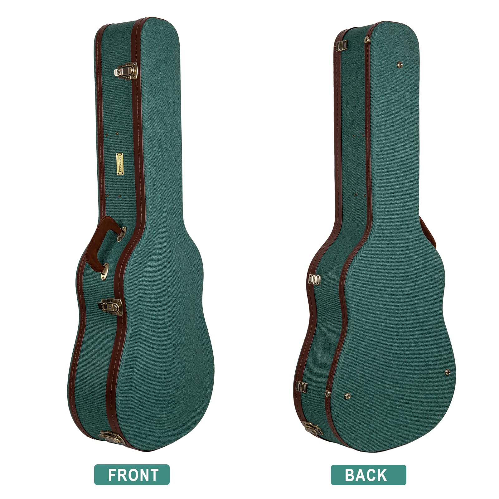Crossrock Master Series Dreadnought Acoustic Guitar Case For Gibson J-45 / Martin D-Style | Malachite Blue Eco Tweed Fabric, Re-