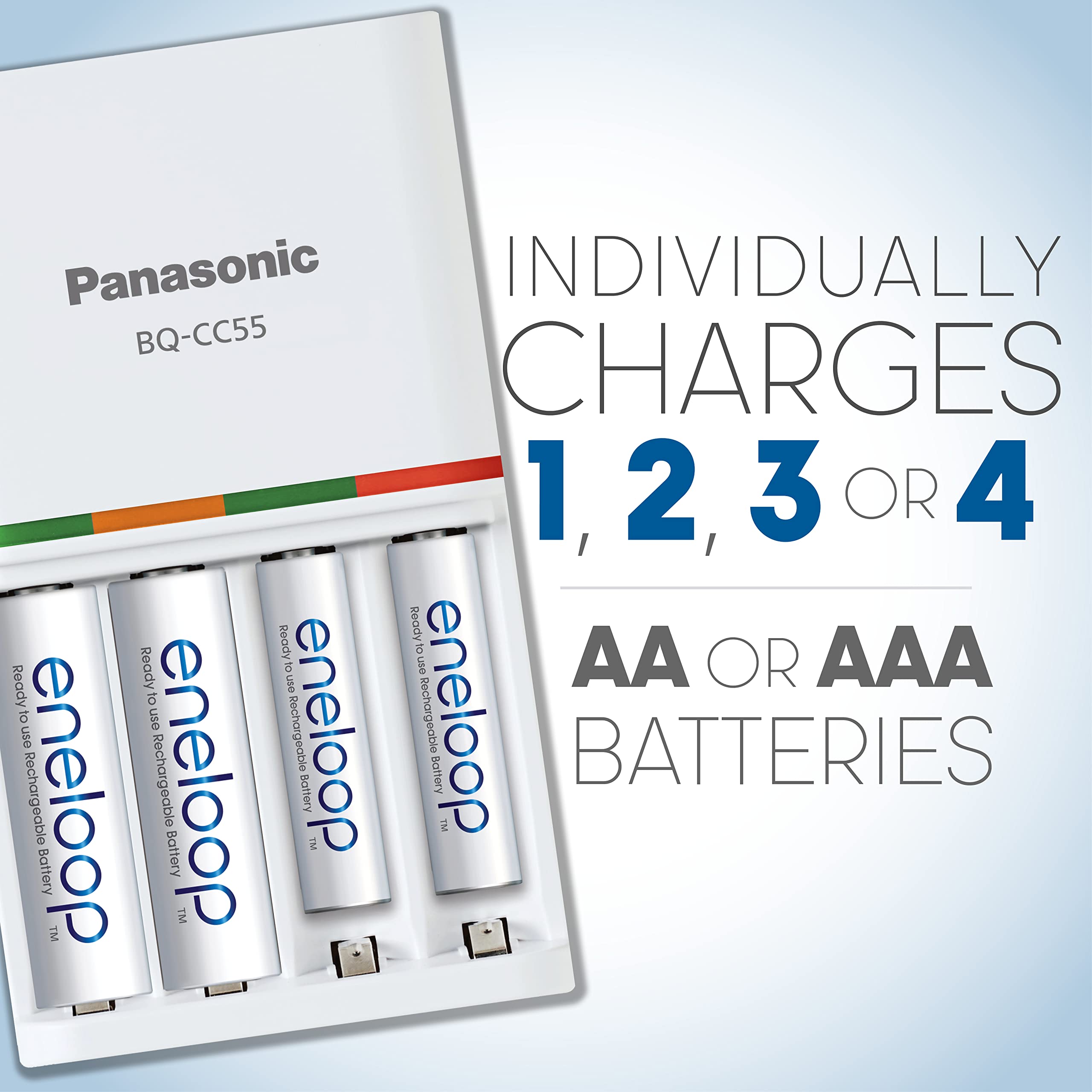 Panasonic K Kj55Mc84Cz Eneloop Power Pack; 8Aa, 4Aaa, And Advanced Battery 3 Hour Quick Charger