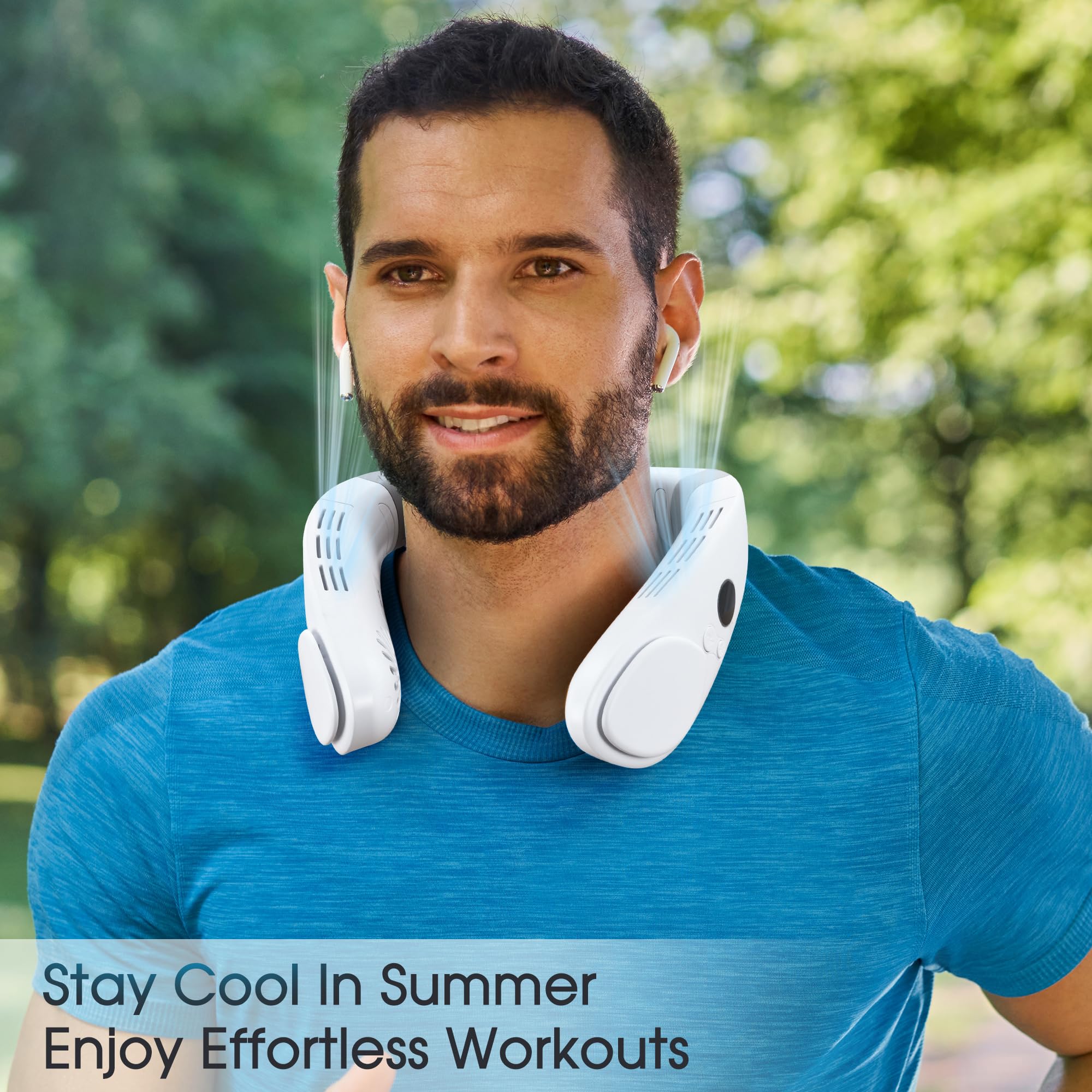 Jawhock Neck Fan With Cooling Plate|Neck Air Conditioner|4400Mah Rechargeable Battery Operated|Hands Free Fan For Kitchen Fitnes