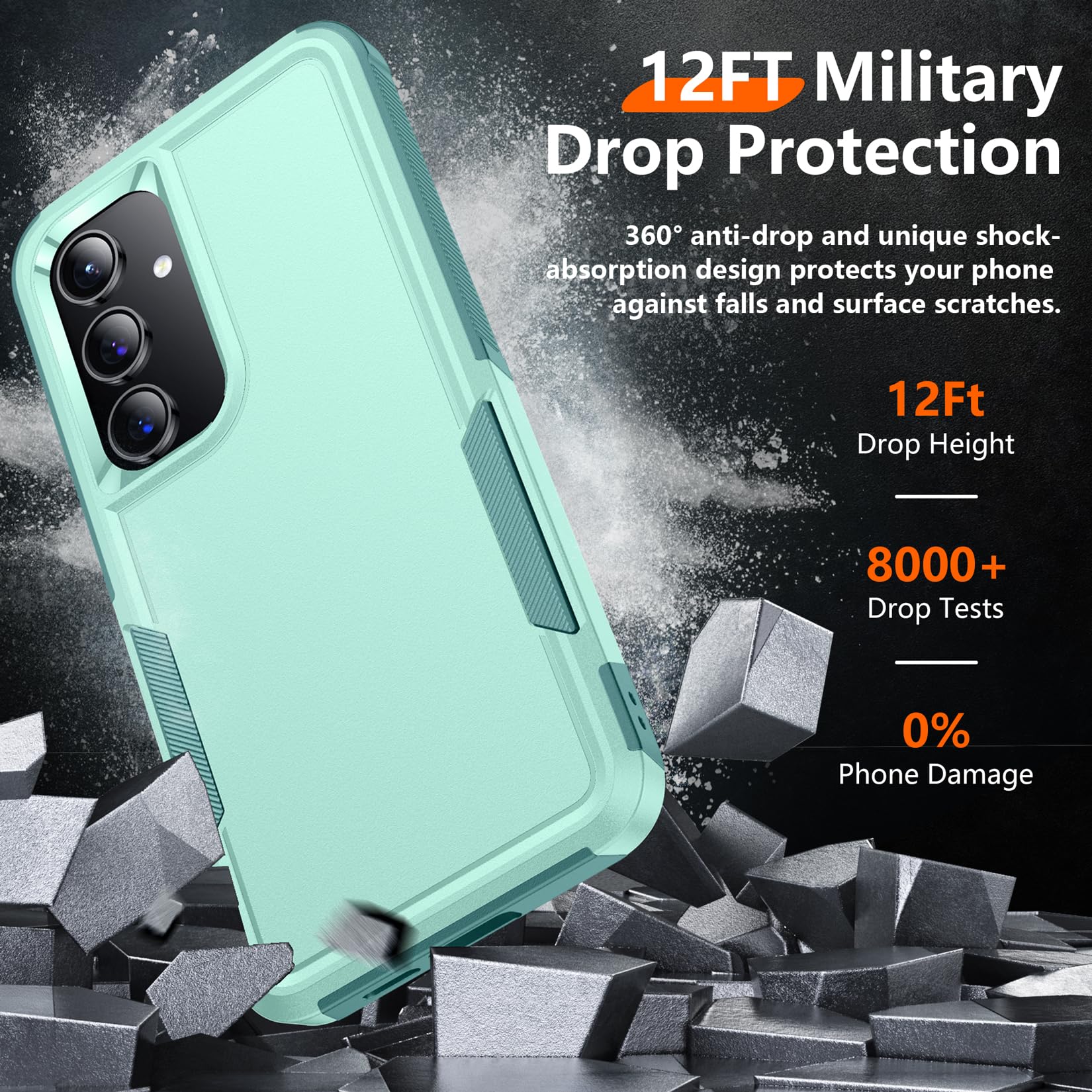Red2Fire For Samsung Galaxy S24 Case, [Military Grade Drop Protection] Non Slip Heavy Duty Full Body Shockproof Protection Phone