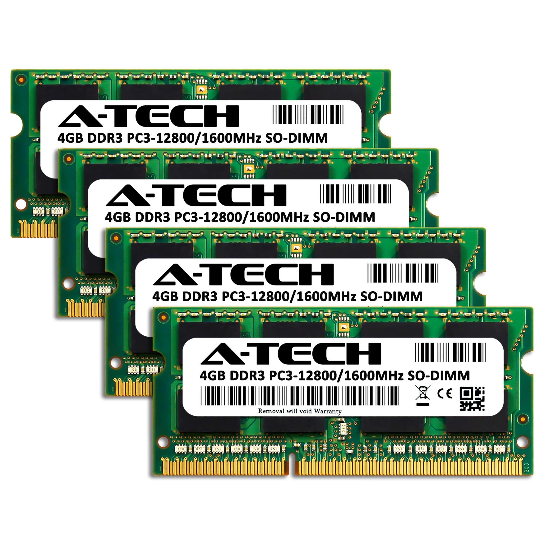 A Tech 16Gb (4X4Gb) Ddr3 1600 Mhz Sodimm Pc3 12800 Cl11 Laptop Ram Memory Modules