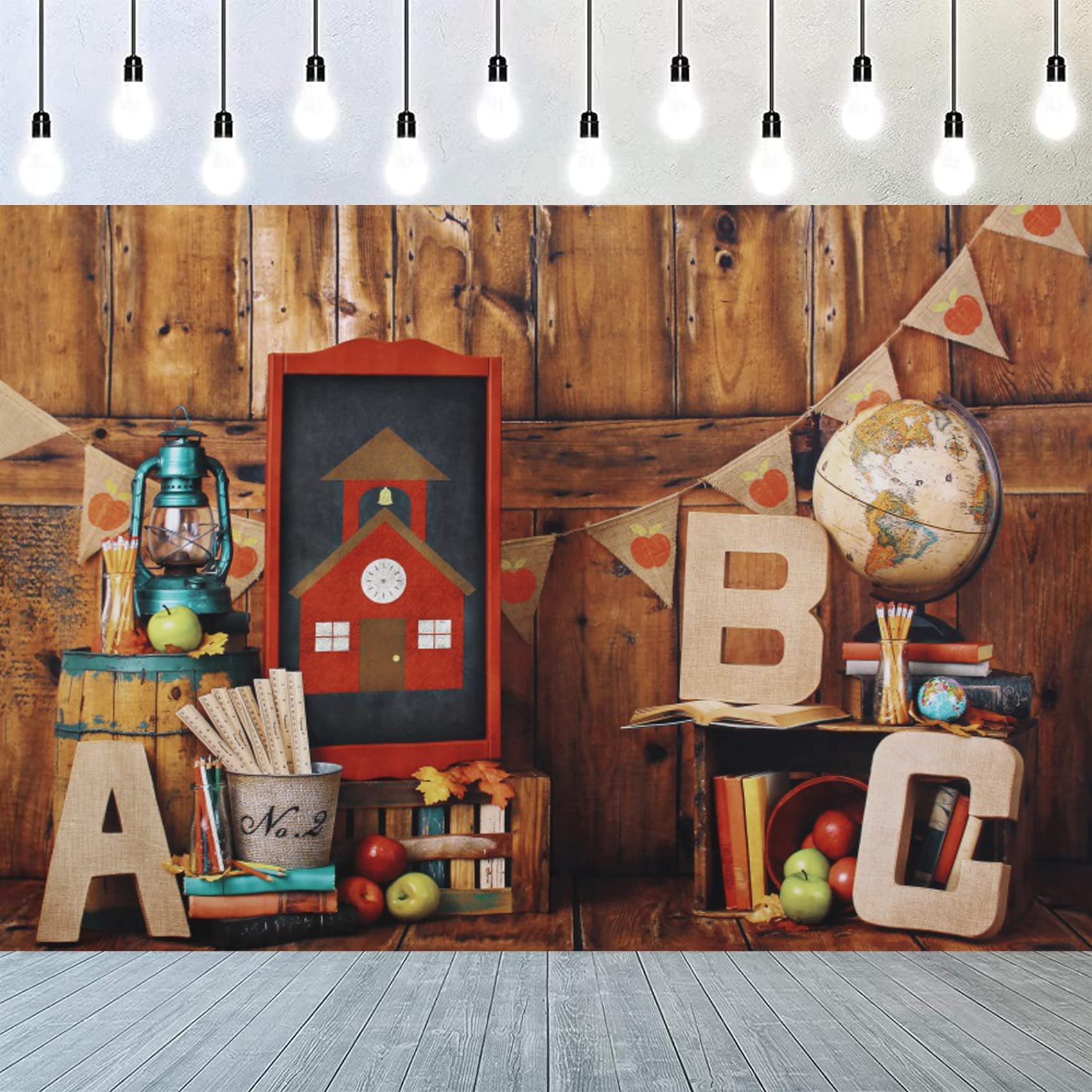 Yongfoto 6X4Ft Kindergarten Classroom Backdrop Abc Vintage Wooden House Back To School Backgrounds For Photography Online Teachi