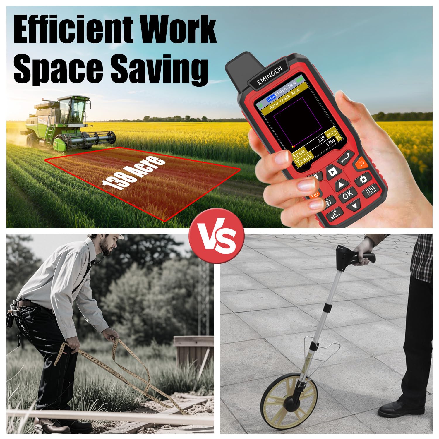 Zl180 Handheld Gps For Surveying, High Precision Rugged Land Surveying Equipment For Ranches, Garden, Farmland And Parking Area