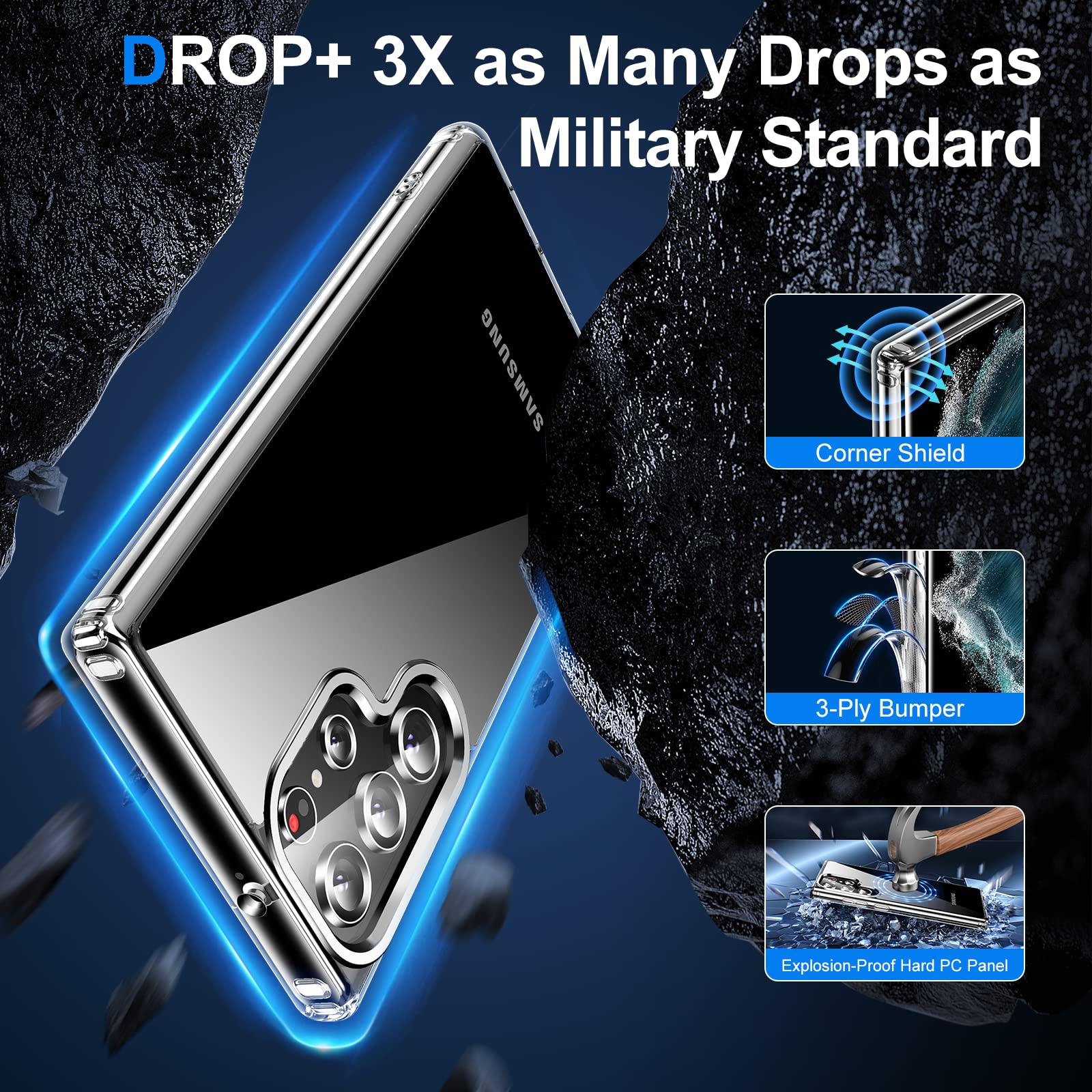 Meifigno Natural Series For Samsung Galaxy S23 Ultra Case (6.8 Inch), [30X Anti Yellow][Military Grade Protection & Super Clear]