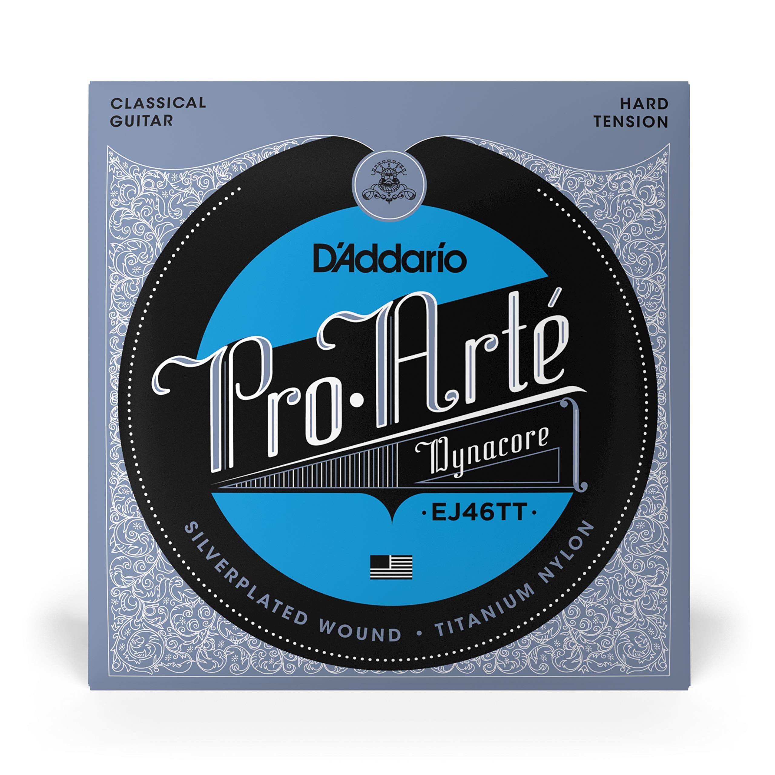 D'Addario Guitar Strings   Pro Arte Classical Guitar Strings   Ej46Tt Dynacore   Silver Plated Wrap, Composite Dynacore, Titaniu