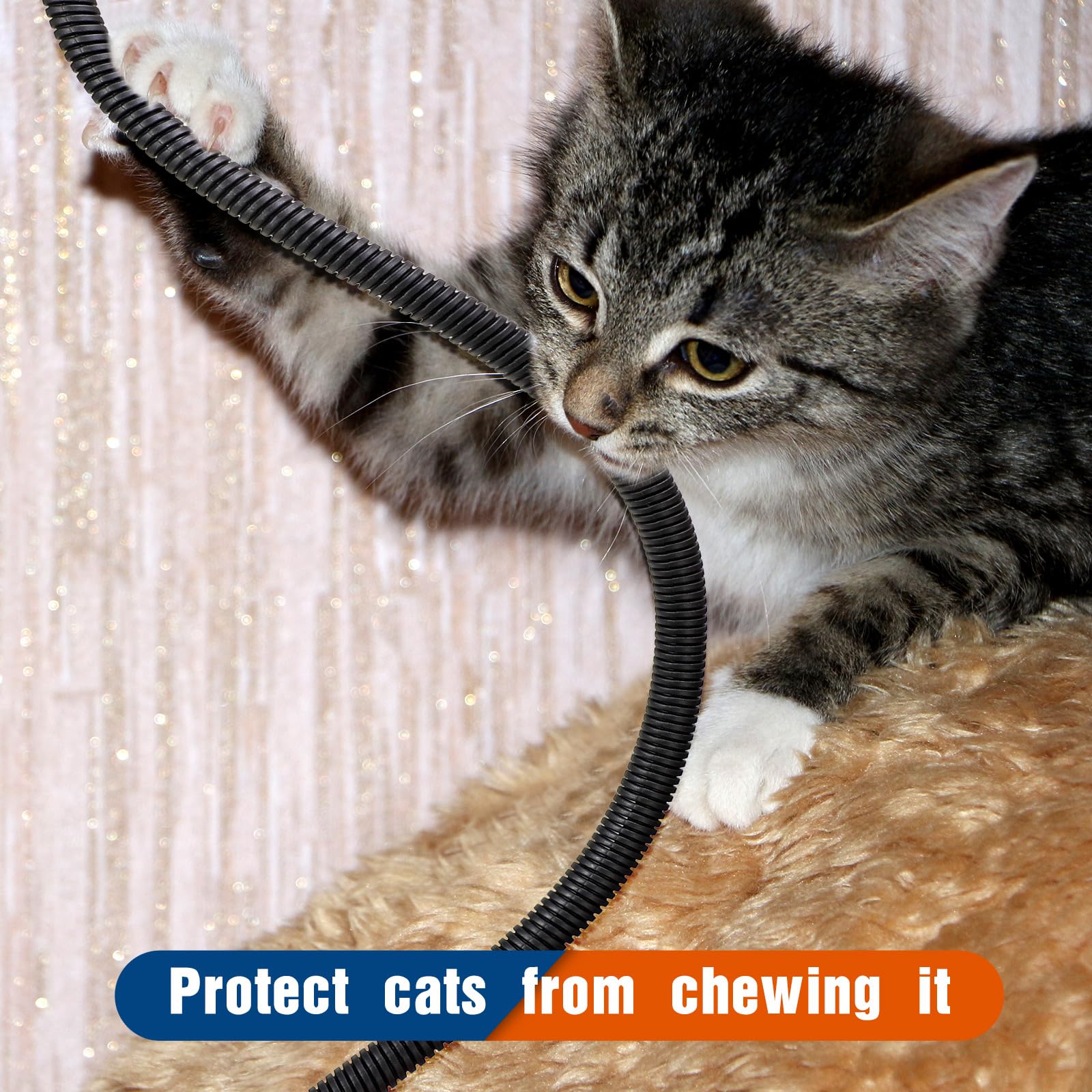 Sasylvia 1/4'' X 25Ft, 1/2'' X 25 Ft, 3/8'' X 25 Ft Split Wire Loom Tubing Wire Conduit Bulk Flexible Electrical Wire Cover Prot