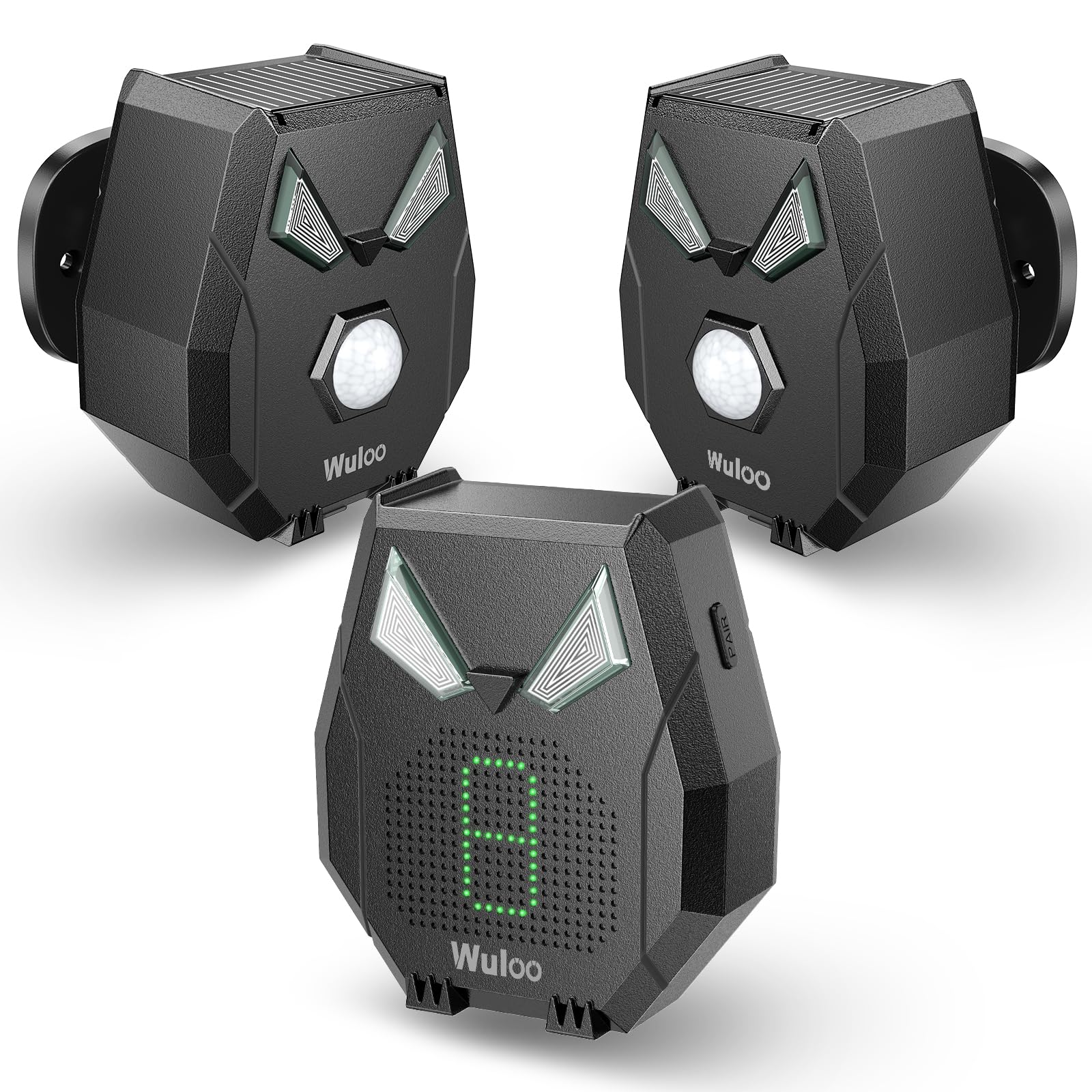 Solar Wireless Driveway Alarm, Outdoor Motion Sensor Detector Alarms Driveway Alert System 2000Ft Long Range With Rechargeable B