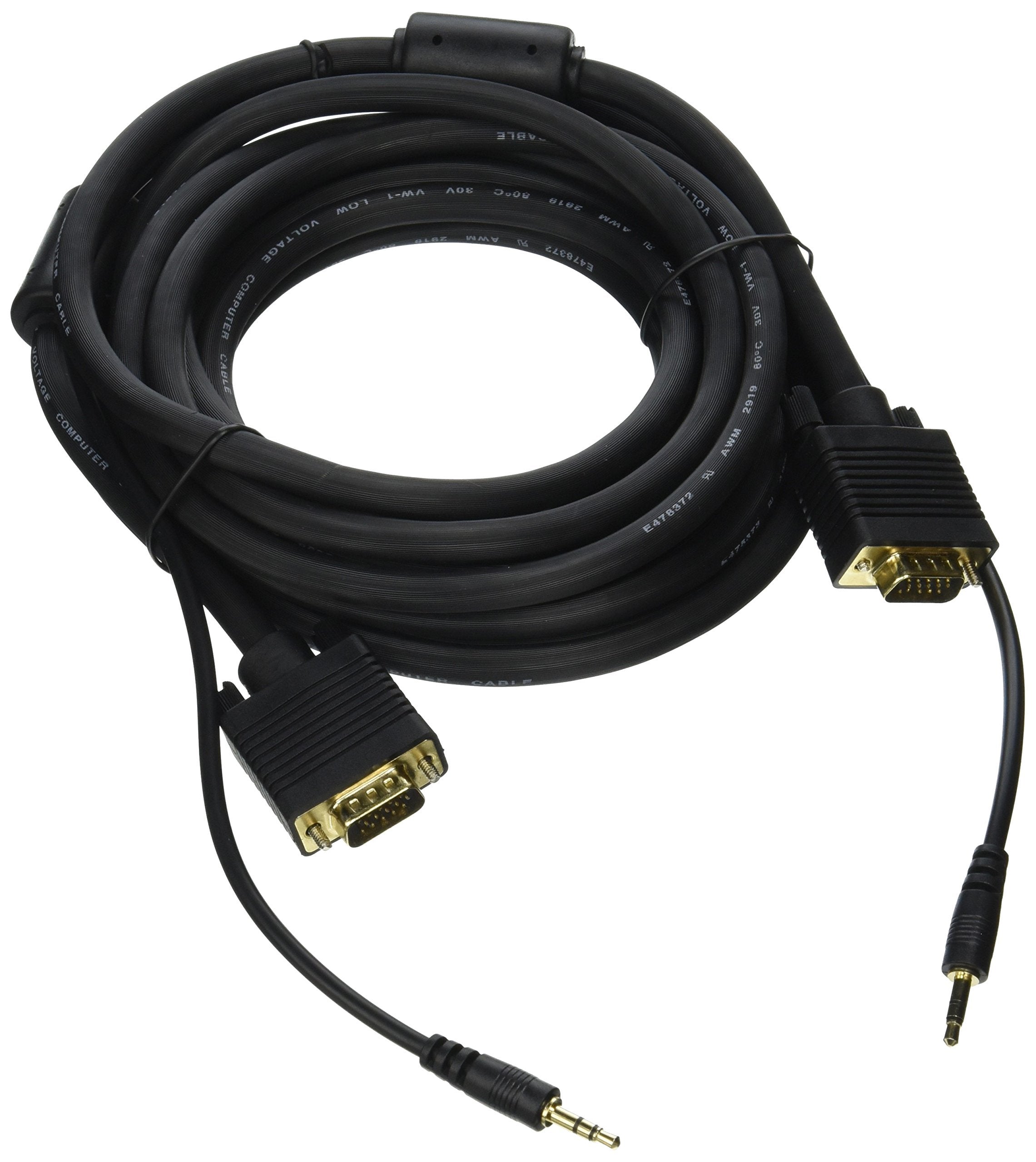 Sanoxy 10H1 29115 Cablewholesale'S Shielded Svga 15' Cable With 3.5Mm Audio (Black)